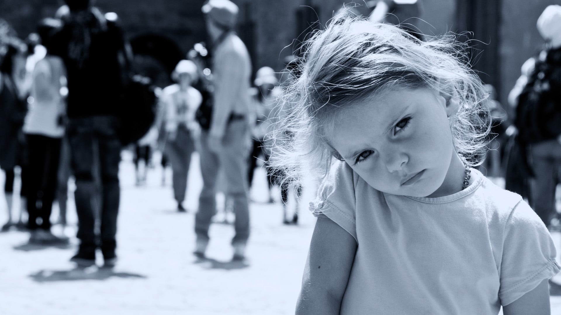 incidental people, females, cute, children, women, one person, monochrome, day, winter, warm clothing, real people, headshot, close-up, childhood, girls, HD Wallpaper