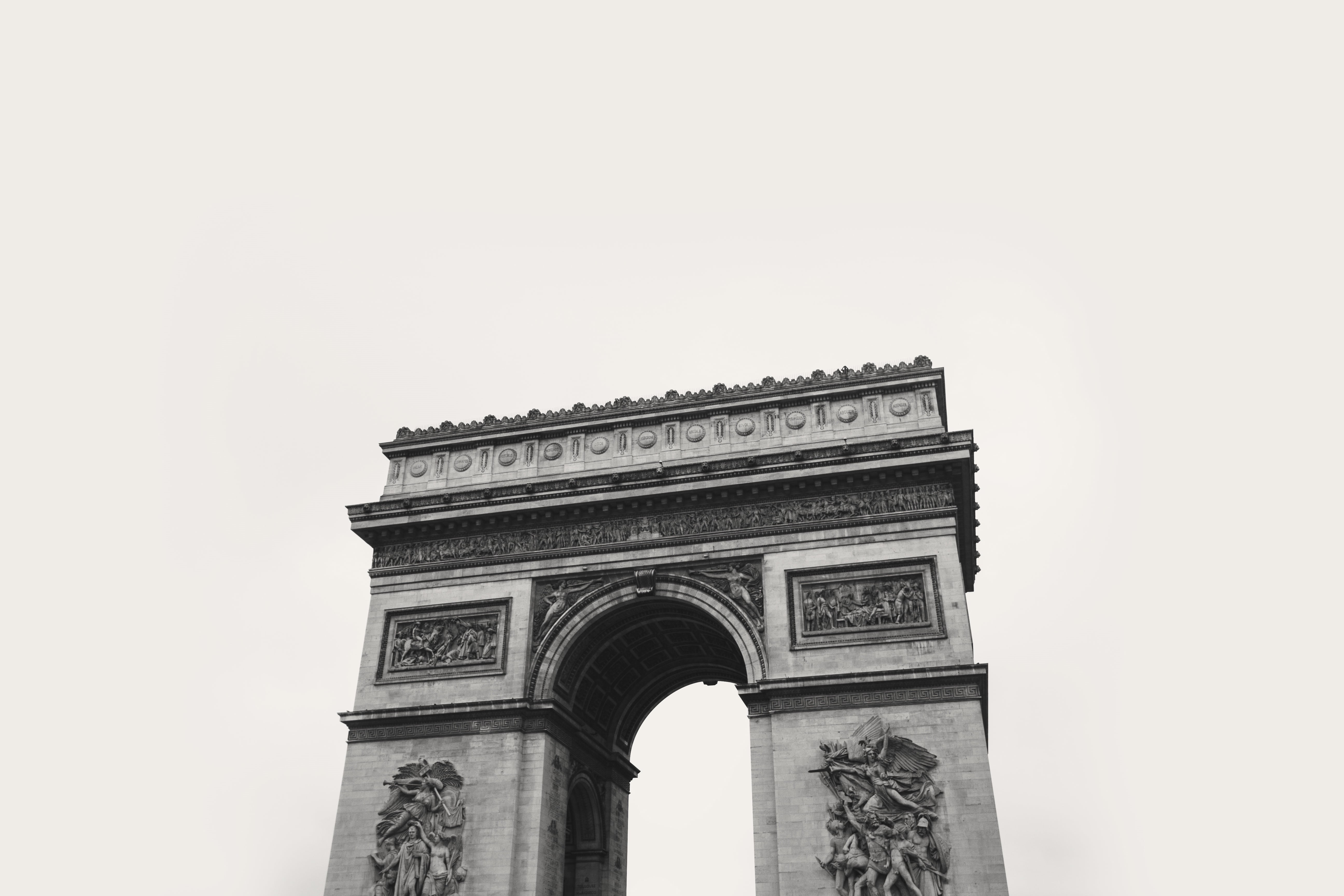 tourism, jean chalgrin, de, place charles de gaulle, french revolutionary, nature, no people, triompe, clear sky, triumphal arch of the star, war heroes, HD Wallpaper