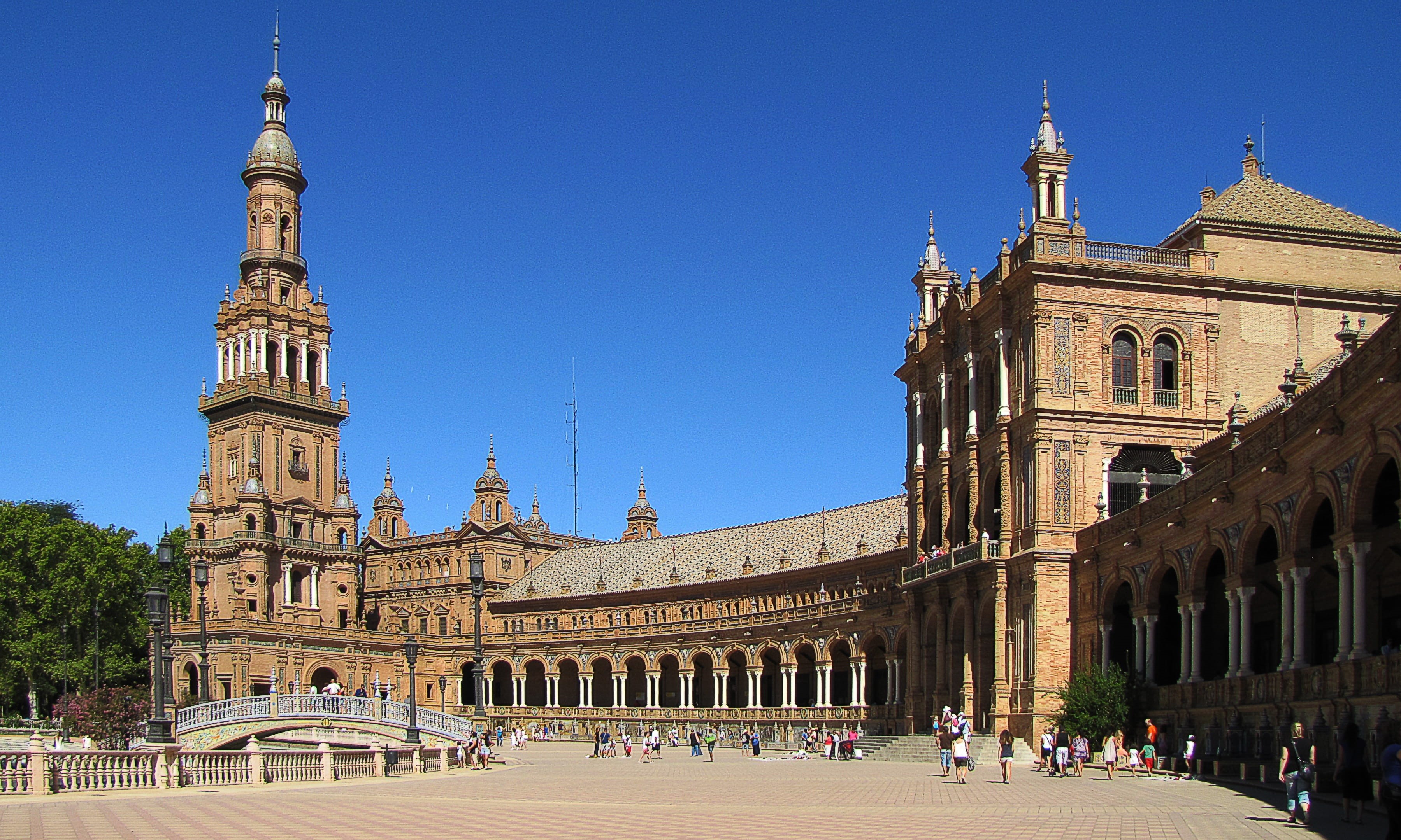 Sevilla, penthouse, building Exterior, travel Locations, 2K, baroque style, city, children, history, travel, childrens spanish, architecture And Buildings, HD Wallpaper