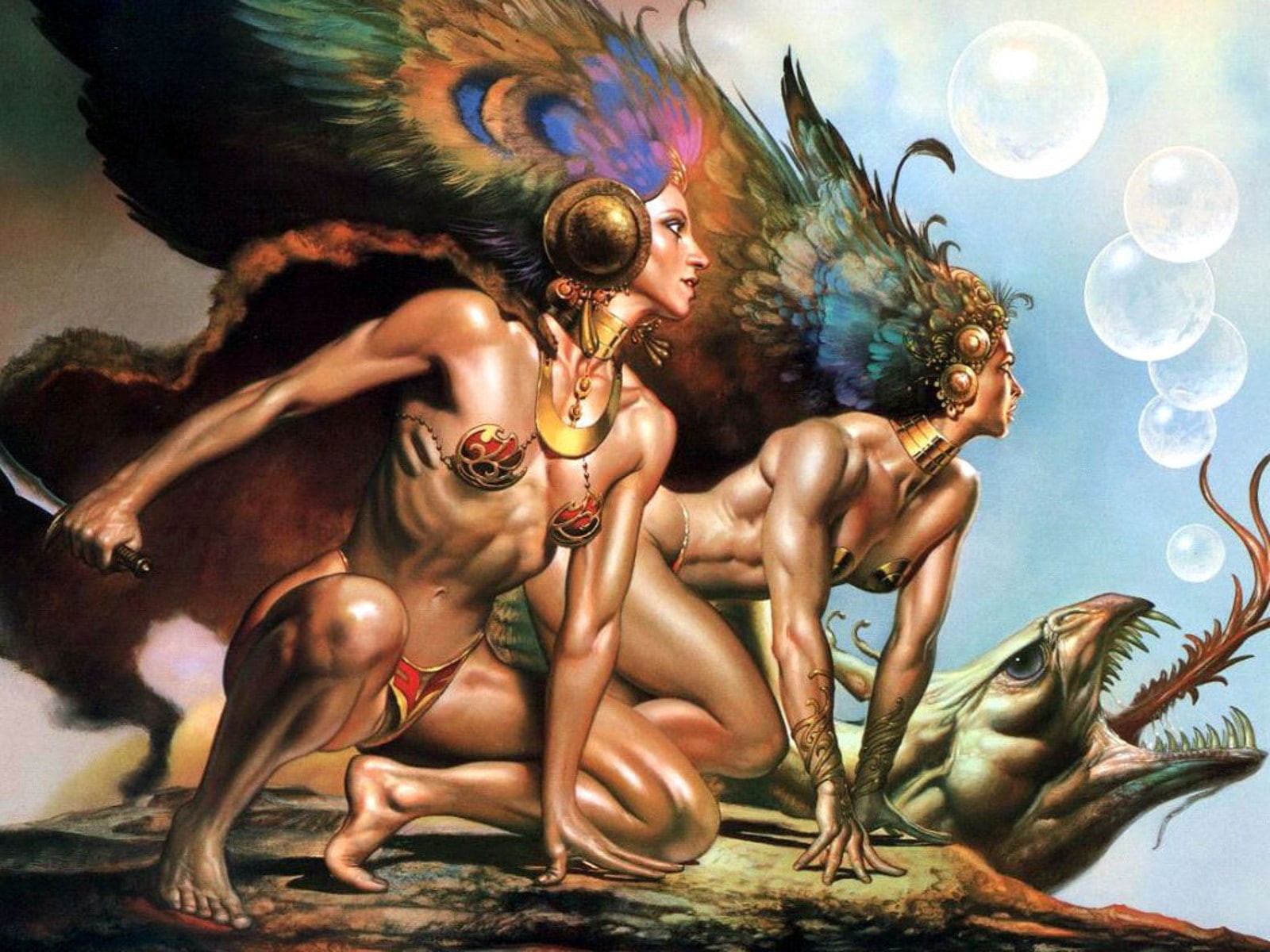 author, fantasy, evil, bird, boris, vallejobv, pictures, 720P, HD Wallpaper