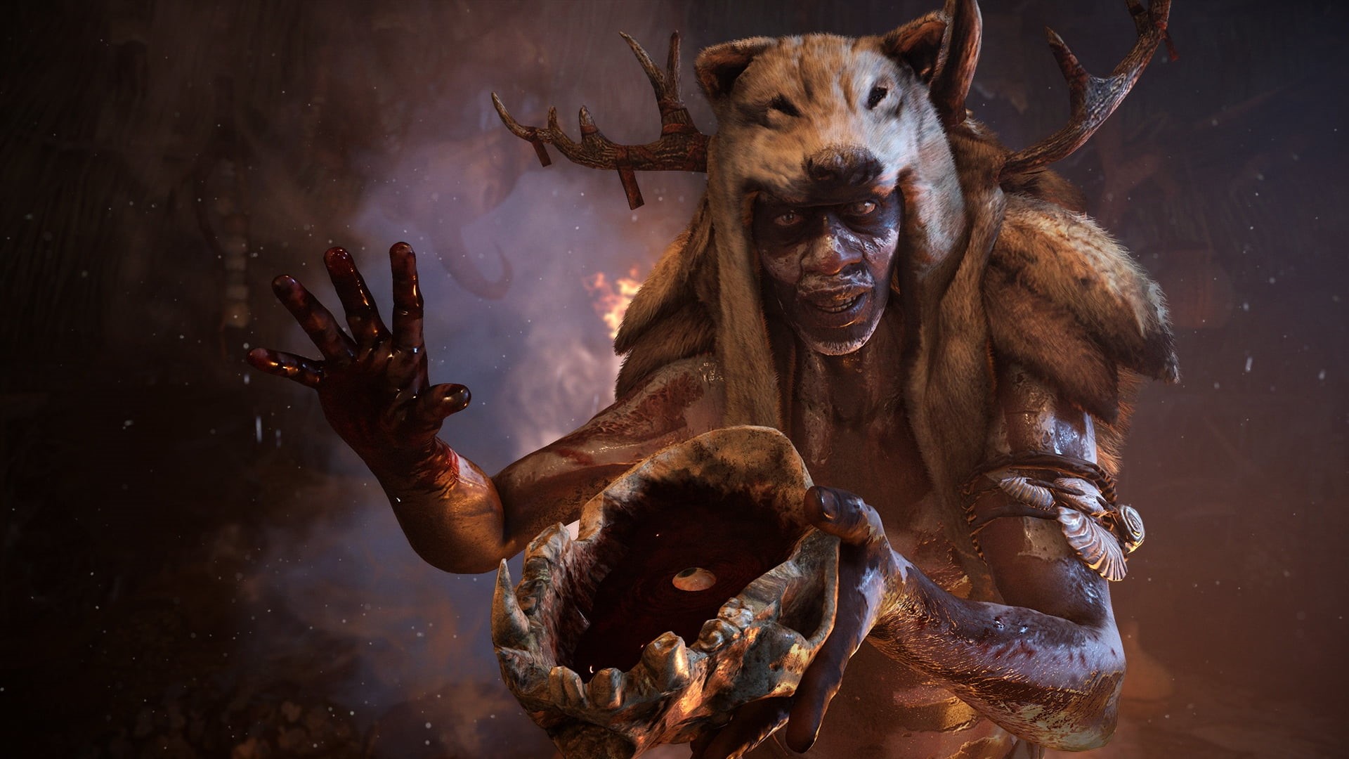 fantasy, horror, monster - Fictional Character, far cry primal, one animal, brown, hat, herbivorous, bull - animal, illustration, evil, fun, cultures, livestock, HD Wallpaper