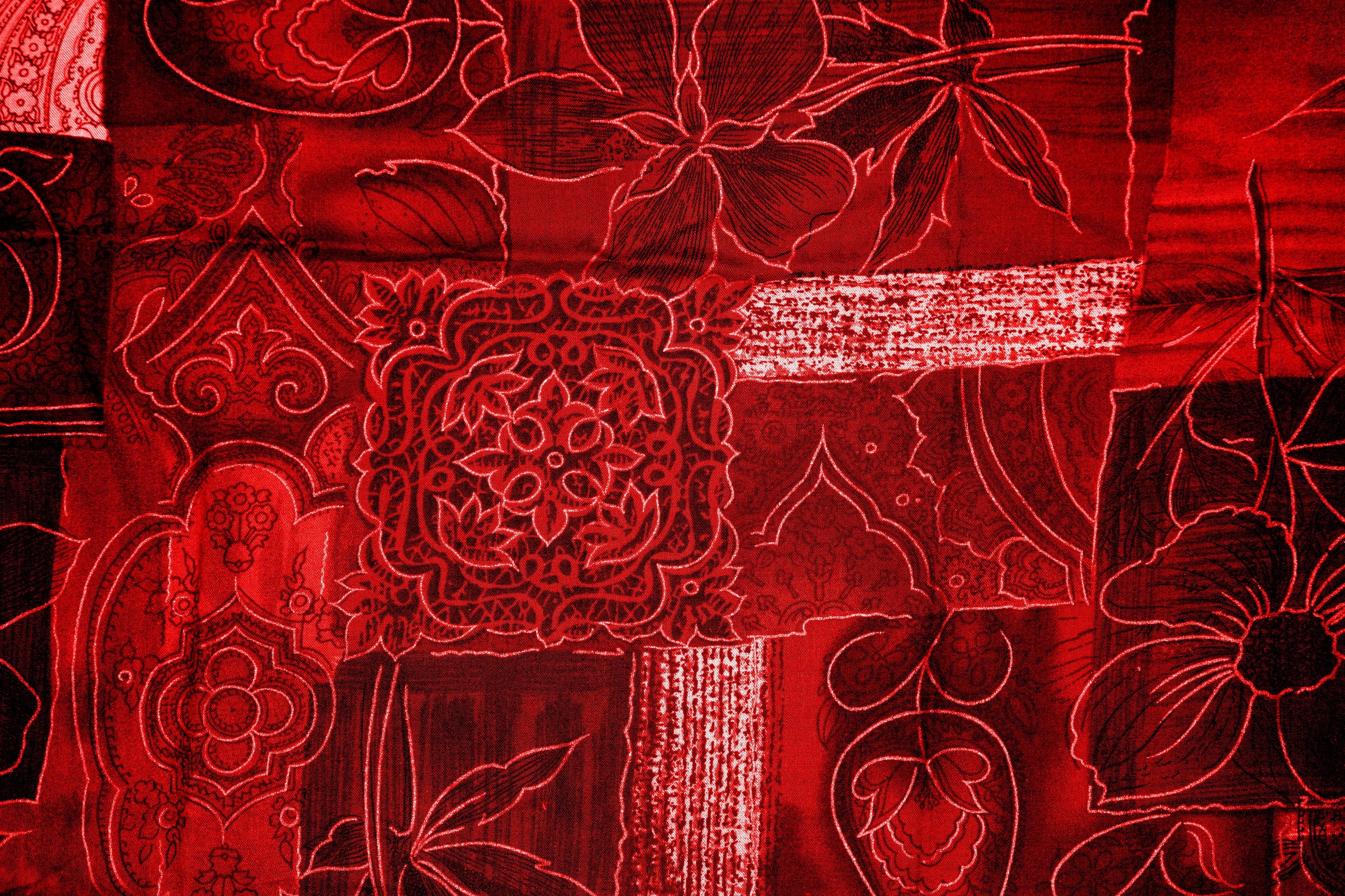 spring, christmas decoration, 4K, tapestry, patchwork, indoors, background, decoration, silk, red, boss, colorful, gift, close-up, scarlet, surface, flowers, HD Wallpaper