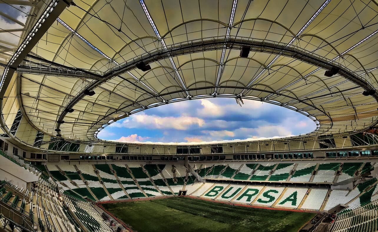 arena, architecture, sail, Bursaspor, building, travel destinations, blue, city, boat, tourism, nature, metal, sky, Bursa, history, building exterior, sunlight, HD Wallpaper