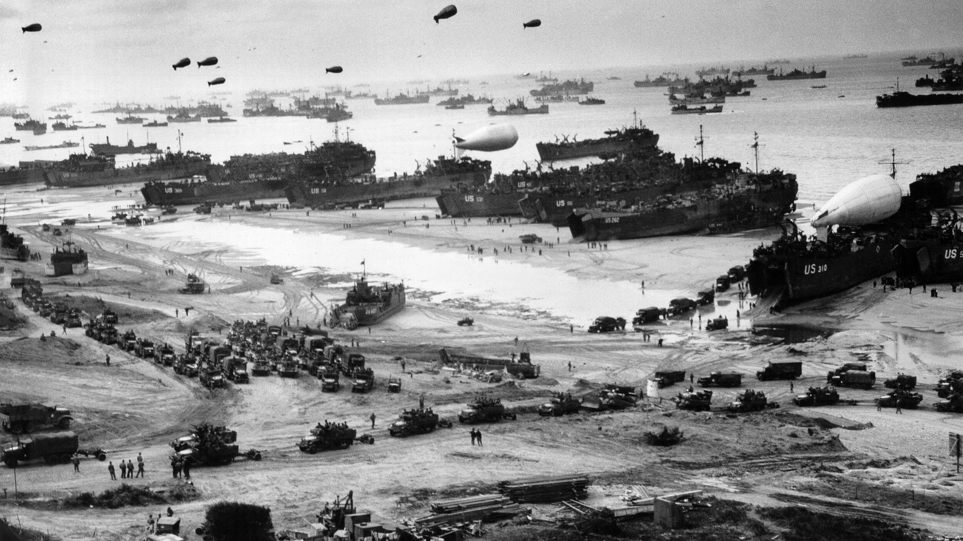 monochrome, military, World War II, Normandia, 1080P, HD Wallpaper