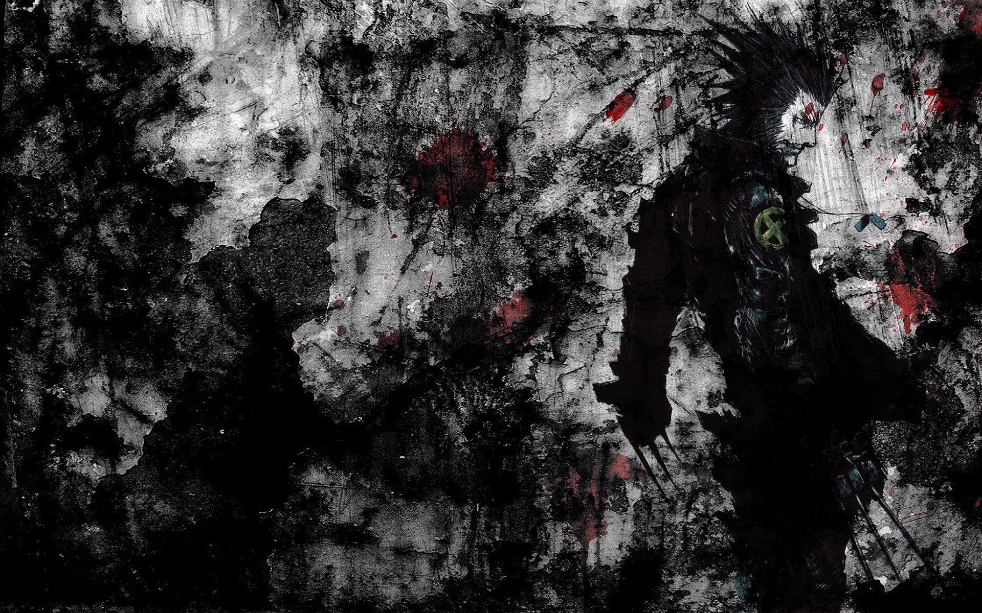 red, black, hd, x, white, 1080P, painting, men, comics, abstract, HD Wallpaper