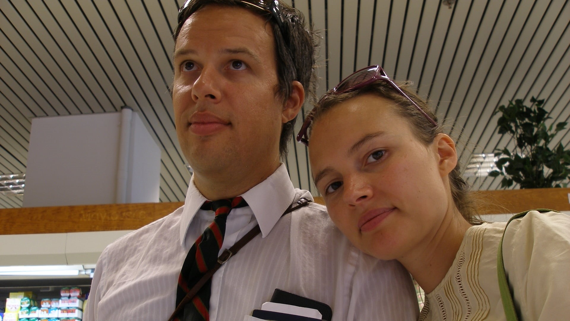white, the dead texan, real people, men, s, shirt, 1080P, two people, indoors, communication, glasses, man, pre-adolescent child, necktie, women, looking at camera, HD Wallpaper