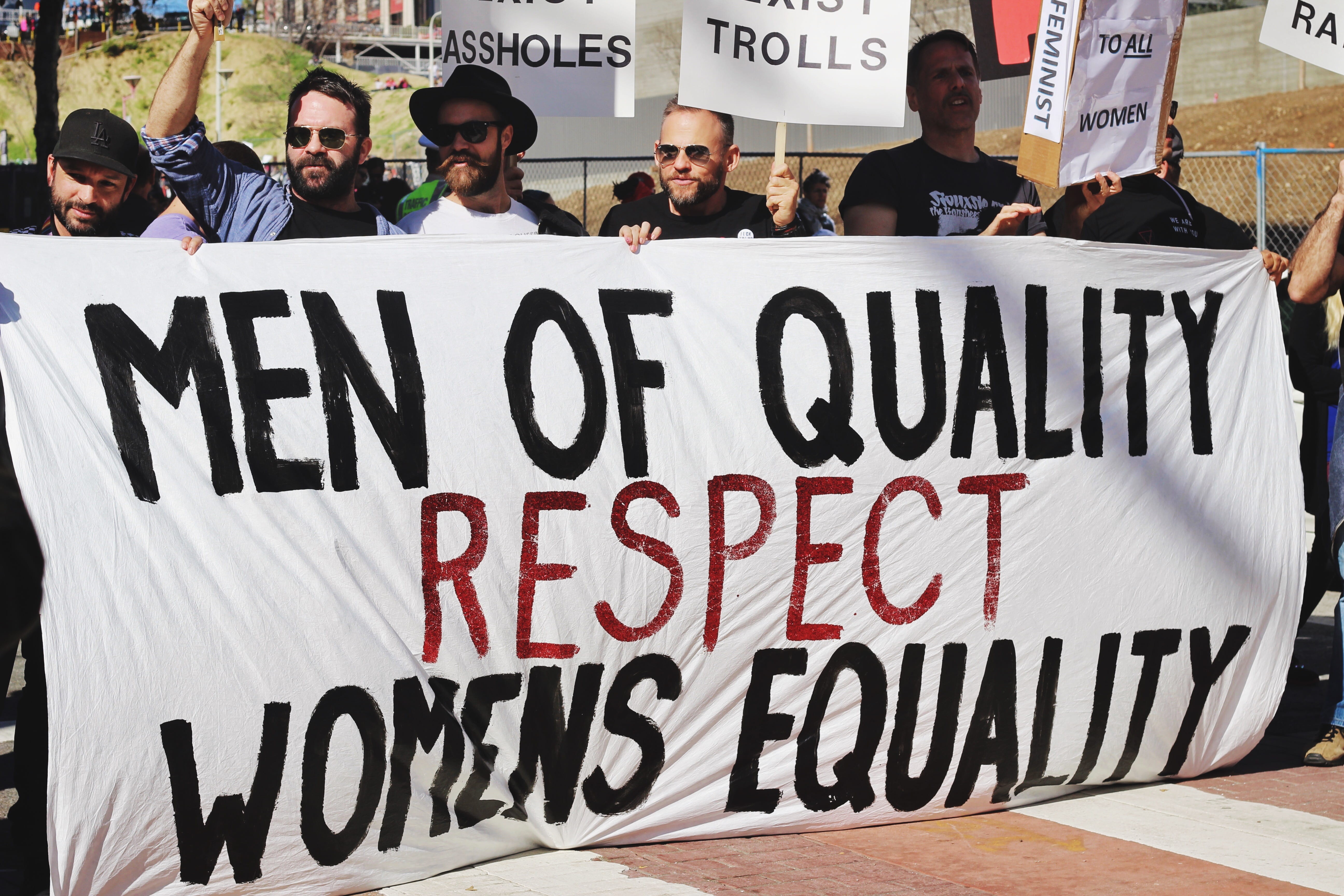 government, guy, message, womens march, equality, quality, politic, protestor, protest, social justice, social issues, group, red, sign, black, womens march la, HD Wallpaper
