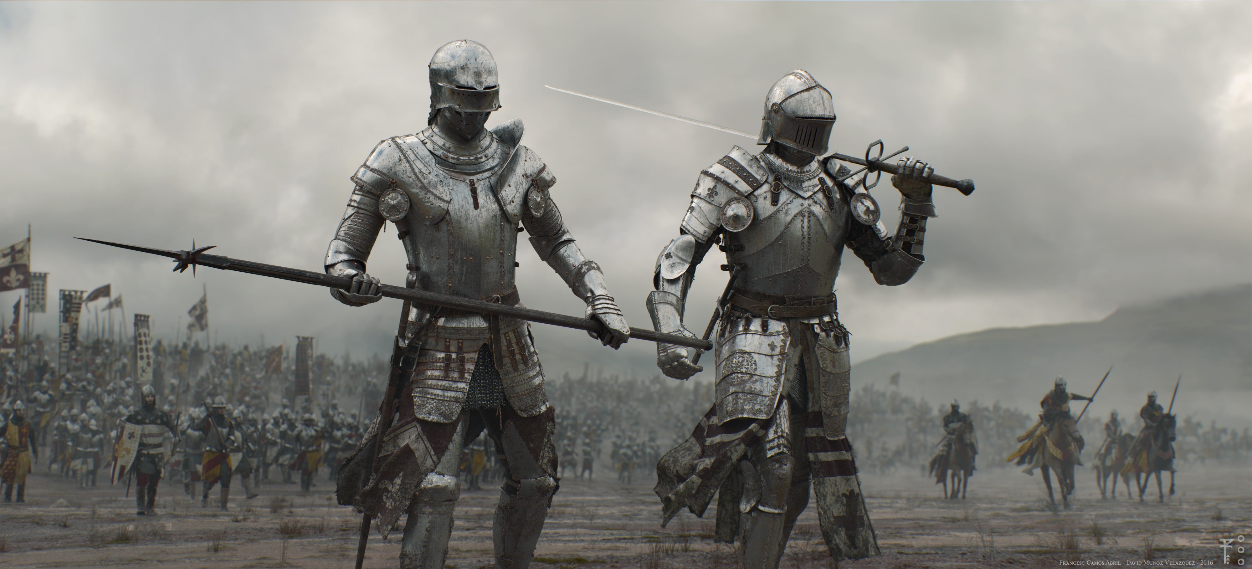 honor, war, army, knight, weapon, armor, combat, blade, 4K, sword, ken, warrior, spear, horse, man, fight, HD Wallpaper