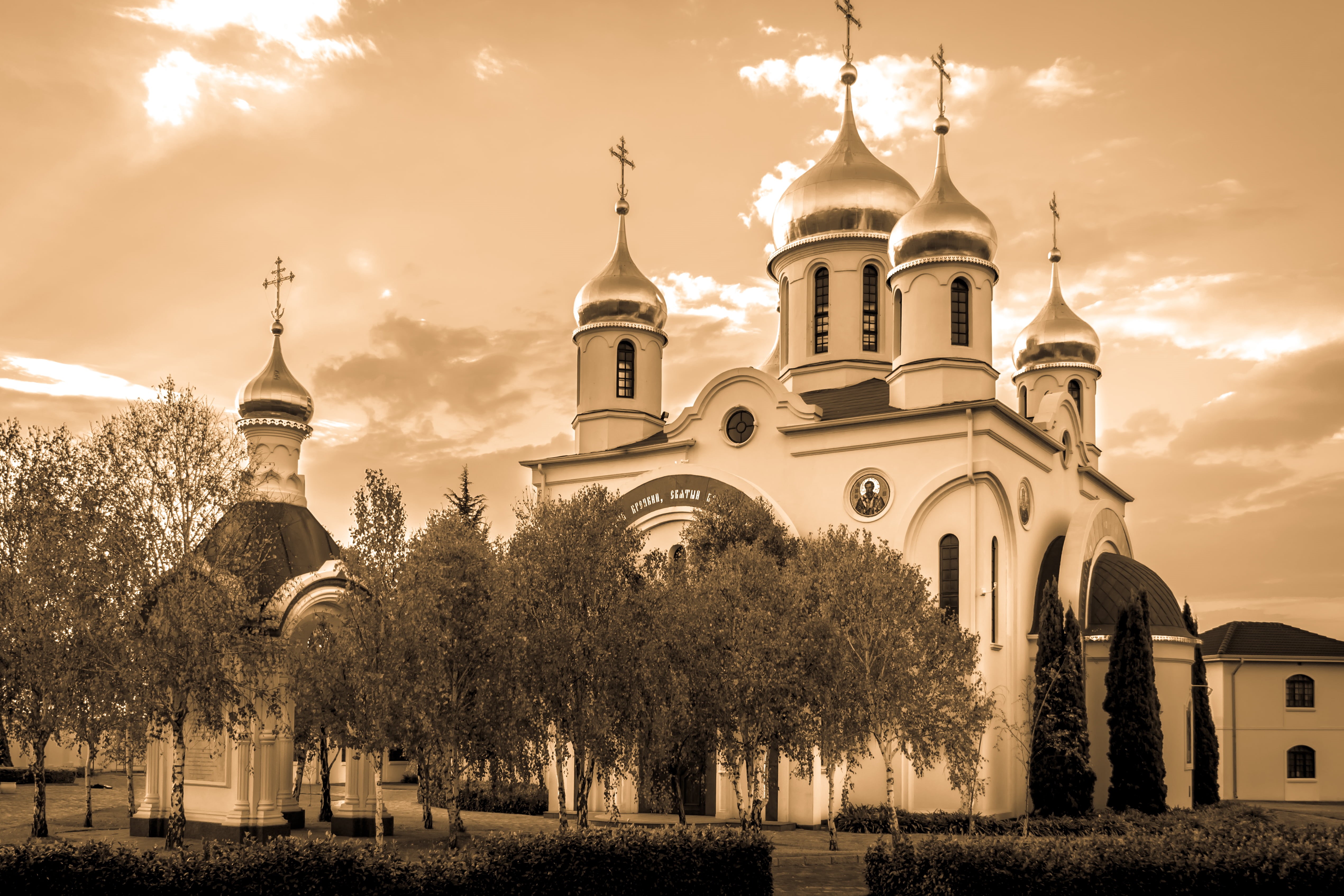 russia, christianity, photography, cross, architectural photography, dome, architecture, orthodox Church, cultures, white, South Africa, 4K, Radonezh, HD Wallpaper