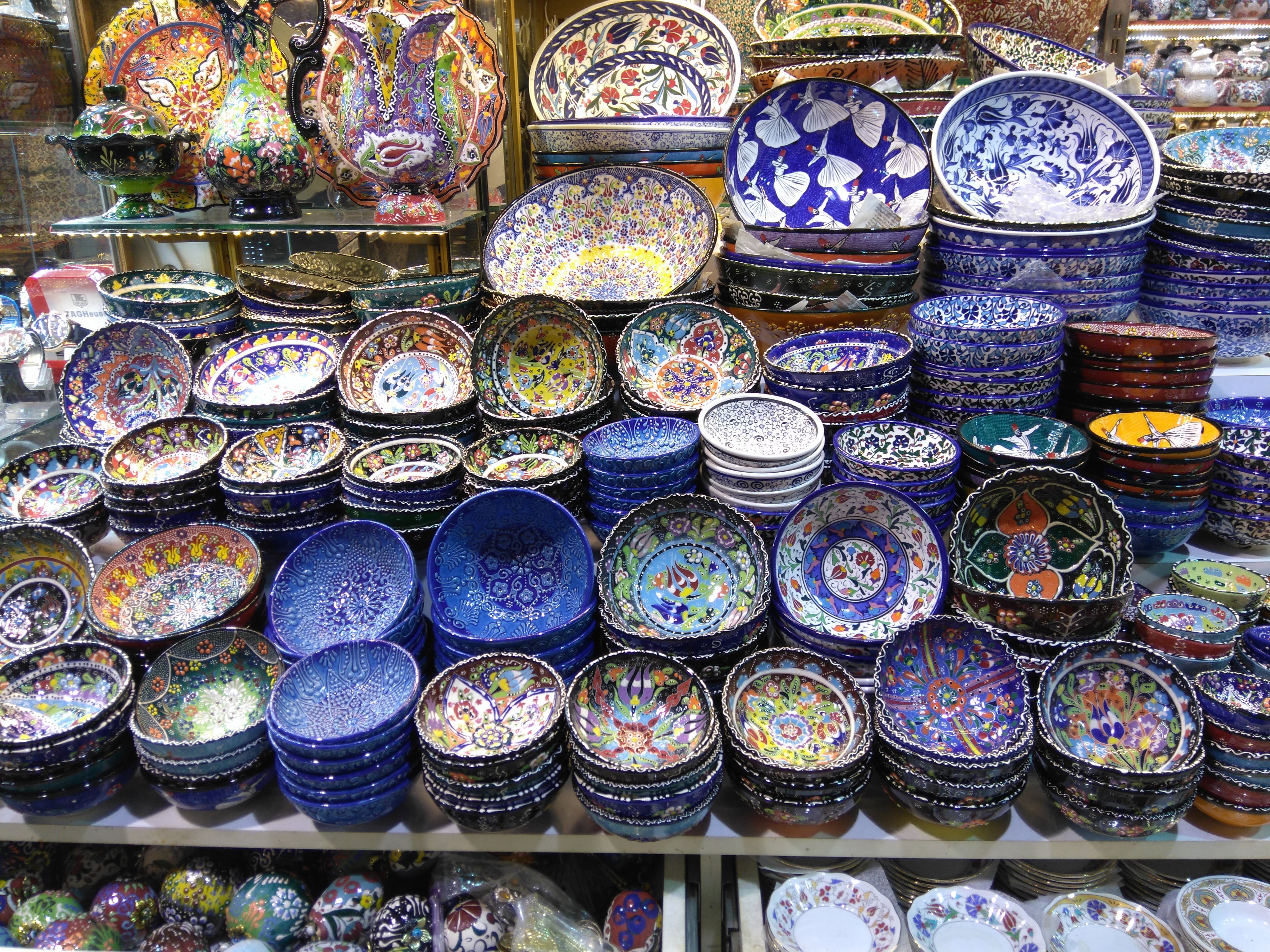 variation, turkish, decoration, market stall, market, no people, abundance, pattern, store, oriental, collection, still life, multi colored, for sale, art and craft, HD Wallpaper