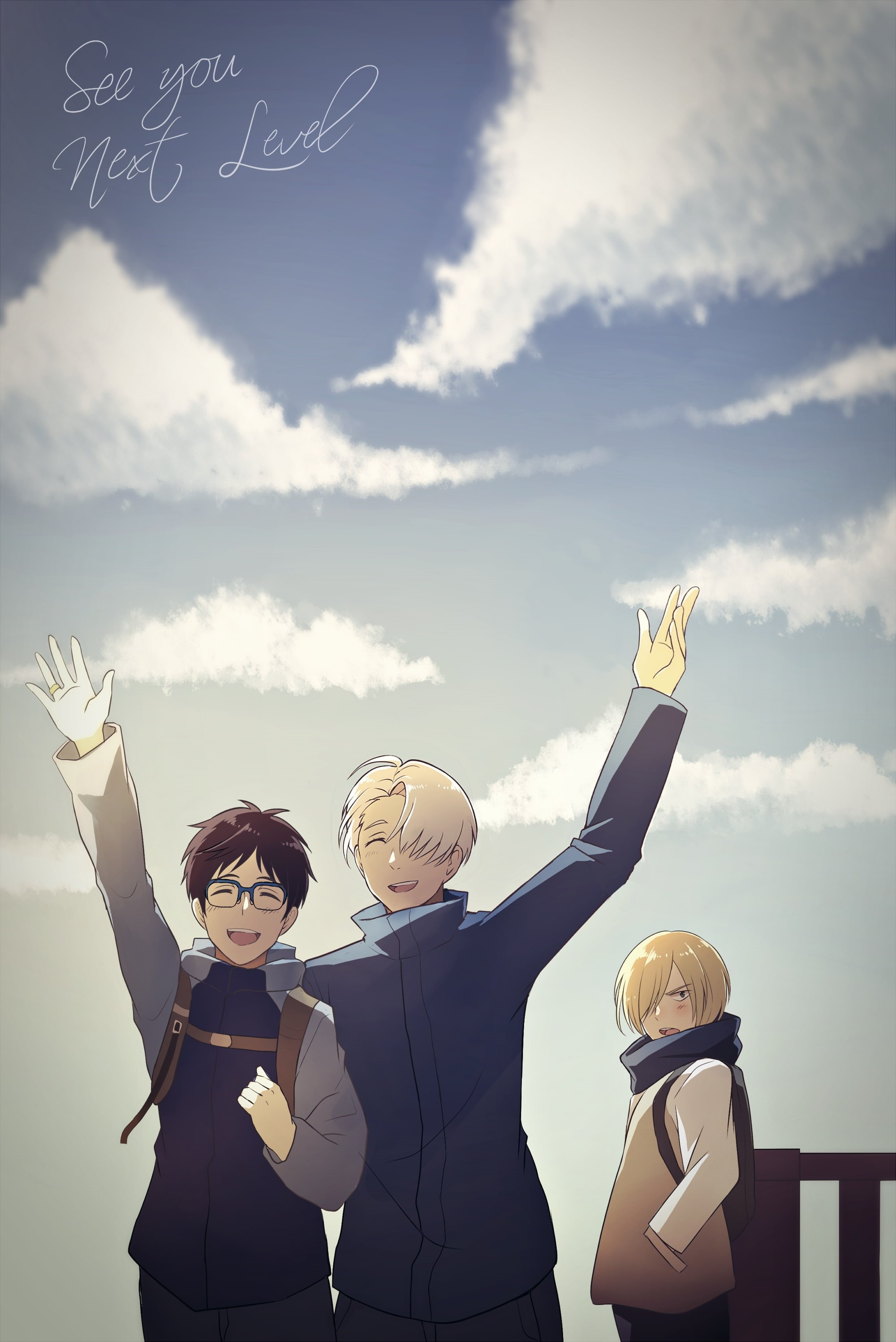 people, 2K, smiling, Anime, yuri plisetsky, friendship, human arm, victor nikiforov, success, offspring, yuri on ice, boys, business finance and industry, Phone HD Wallpaper