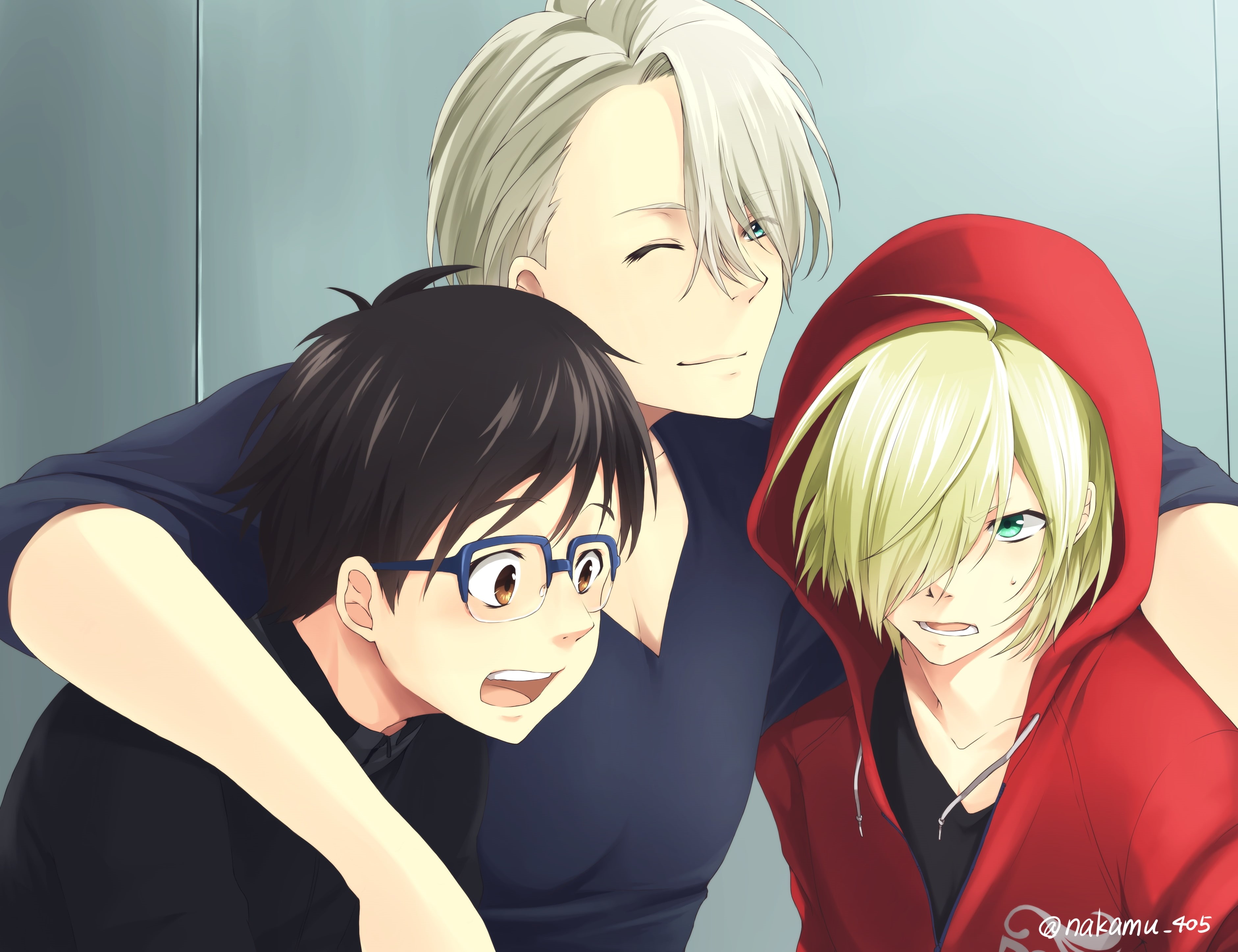 women, indoors, hairstyle, real people, Anime, yuri on ice, bonding, two people, katsuki yuuri, young women, victor nikiforov, headshot, 2K, front view, HD Wallpaper