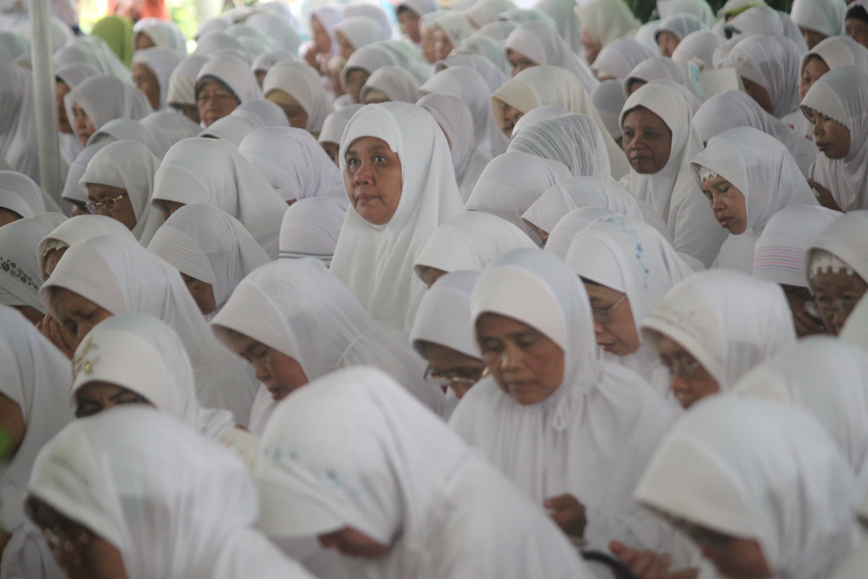 crowd, in a row, emotion, adult, group of people, banyumas, religion, wearing, snapshots of blakasuta, front view, islam, group, uniform, women, indoors, HD Wallpaper