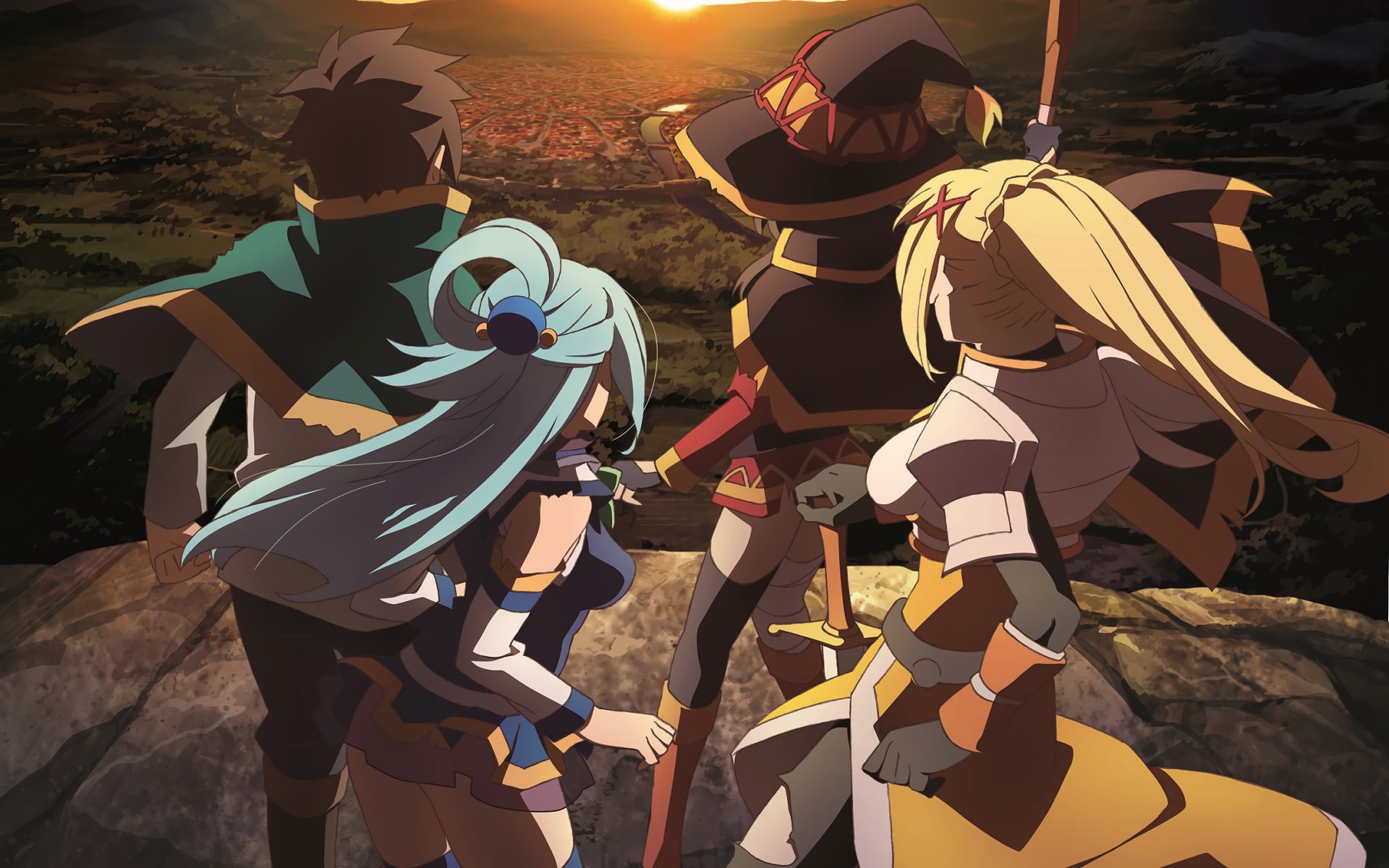 leisure activity, sports clothing, sport, KonoSuba, people, nature, three quarter length, KonoSuba – God’s blessing on this wonderful world!!, field, HD Wallpaper