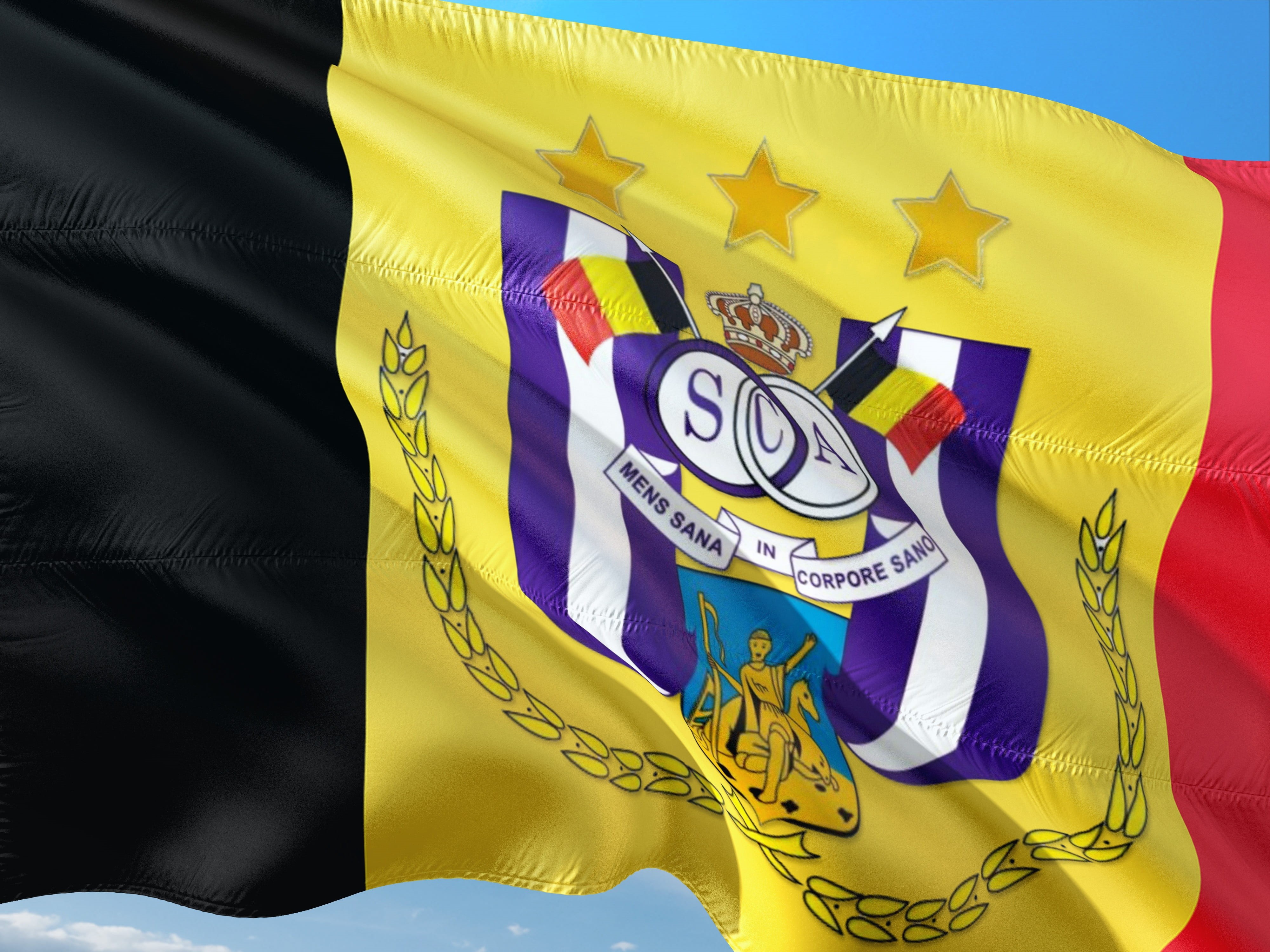 patriotism, emotion, flag, close-up, textile, uefa, environment, rsc anderlecht, 4K, wind, finance, full frame, politics, blue, symbol, pride, europe, HD Wallpaper