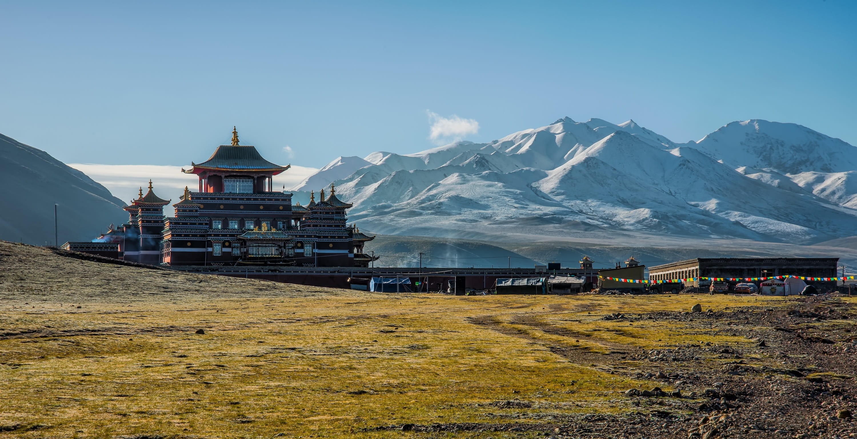 belief, amnye, mountain, pilgrimage, china, anyi, worship, asia, sacred, built structure, tourist, winter, environment, no people, travel destinations, HD Wallpaper