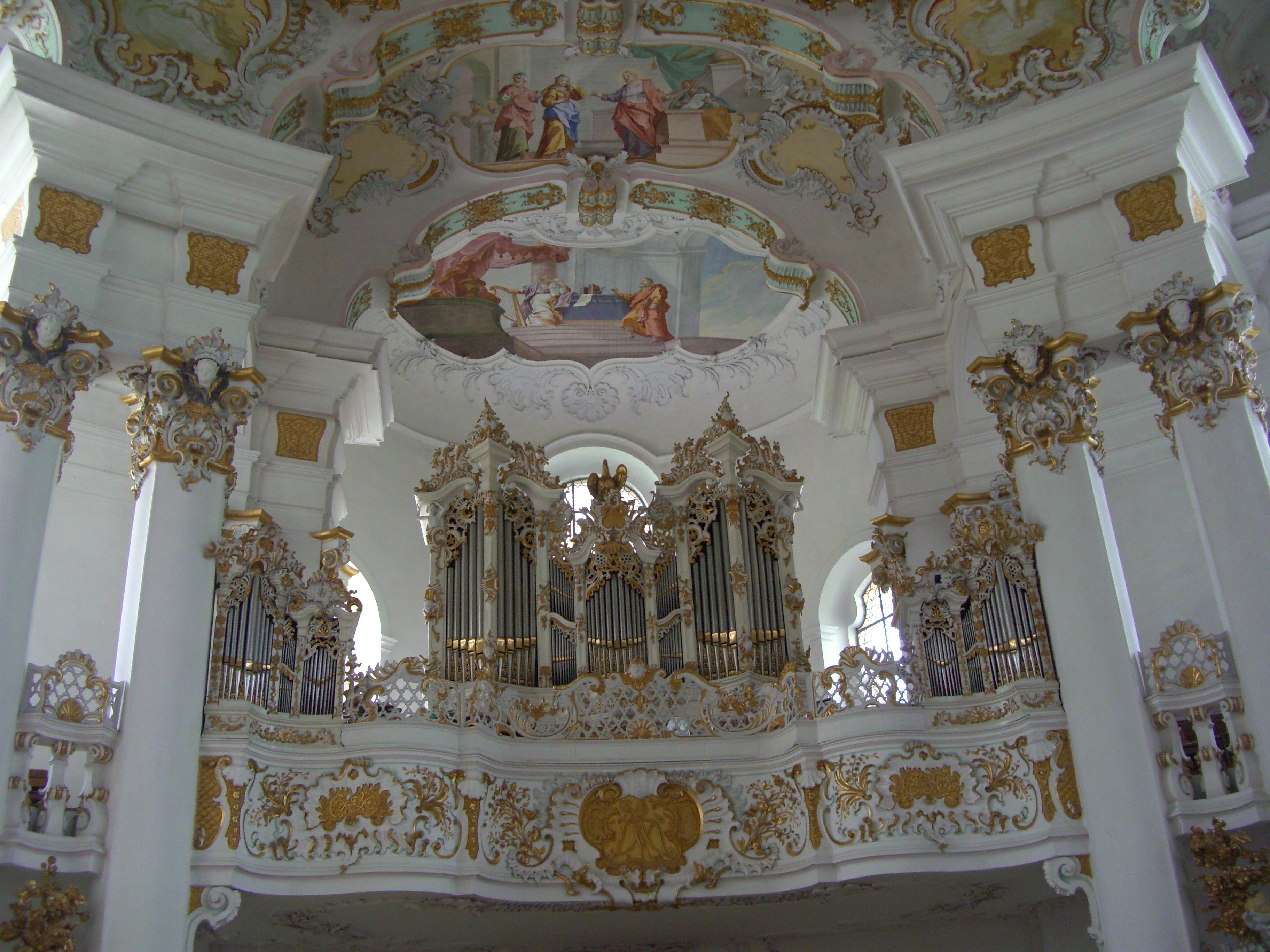 art, church, built structure, spirituality, construction art, ornate, rococo, belief, bavaria, mural, architectural column, religion, low angle view, altar, HD Wallpaper