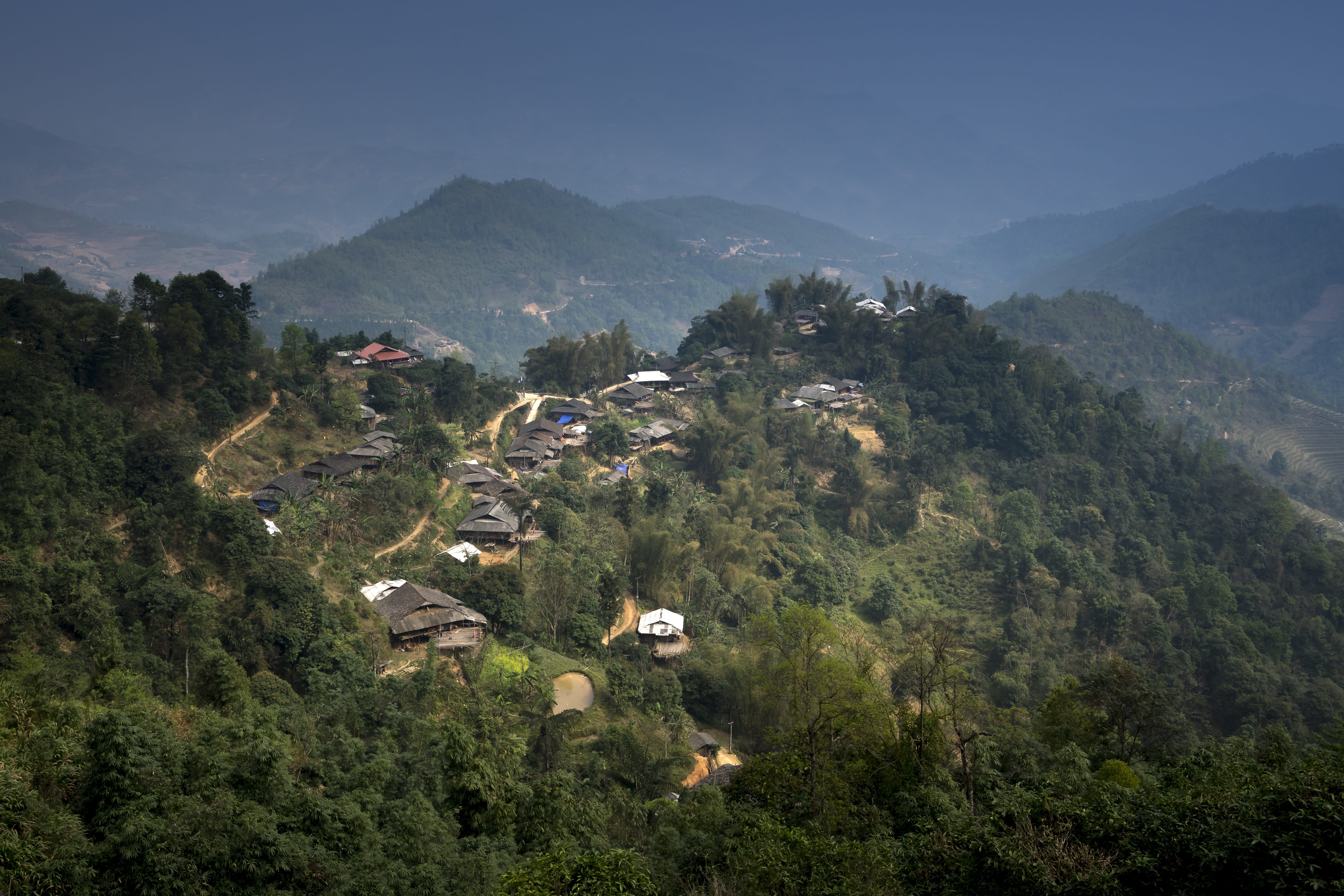 non-urban scene, nice, mountain range, agriculture, built structure, curve, high angle view, peace, ha giang, mountain, 5K, tranquility, building exterior, HD Wallpaper