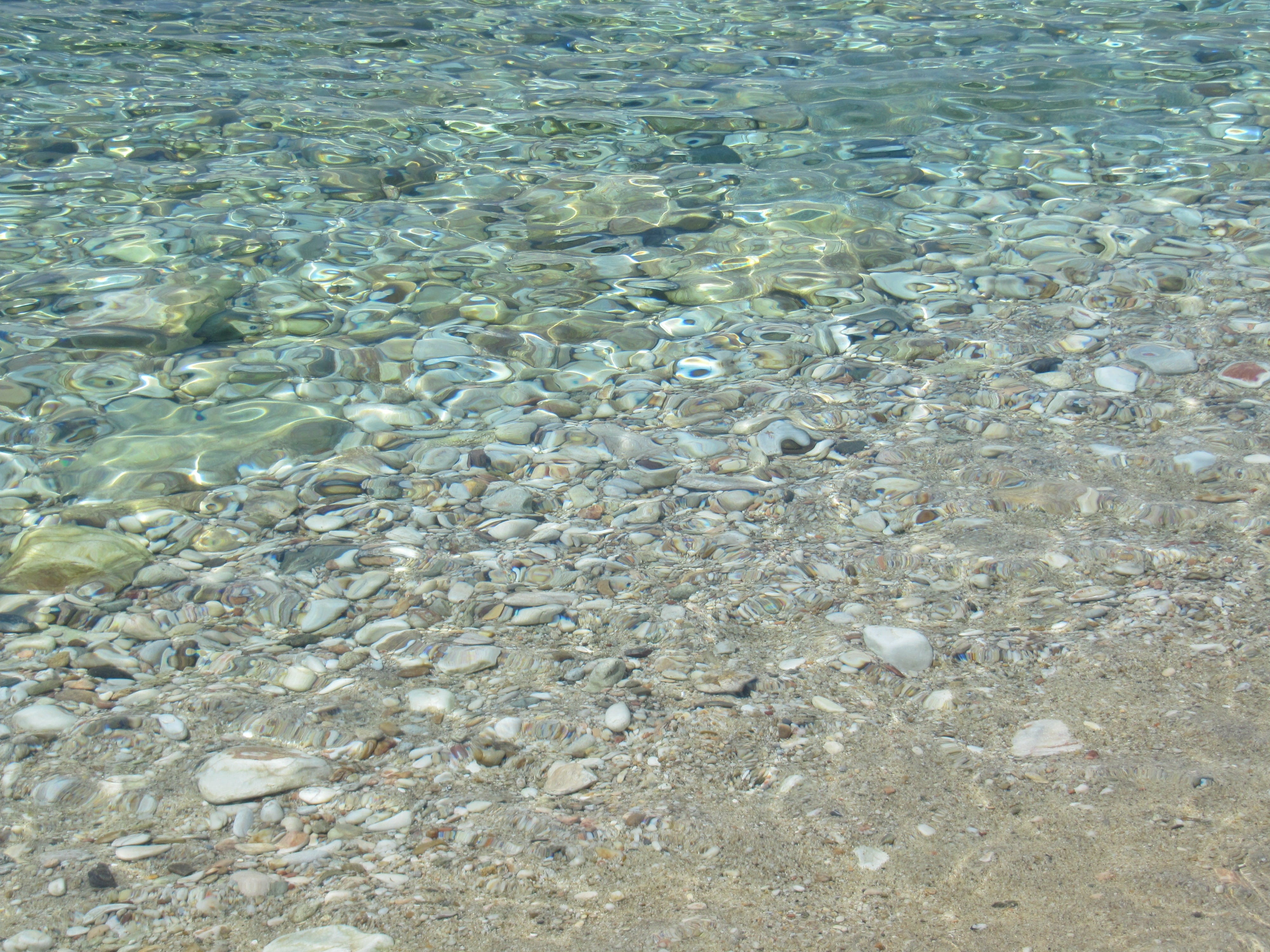 Stones, tranquility, transparent water, full frame, blue, day, summer, refraction, outdoors, pebble, nature, school of fish, Transparent, stone, Water, HD Wallpaper