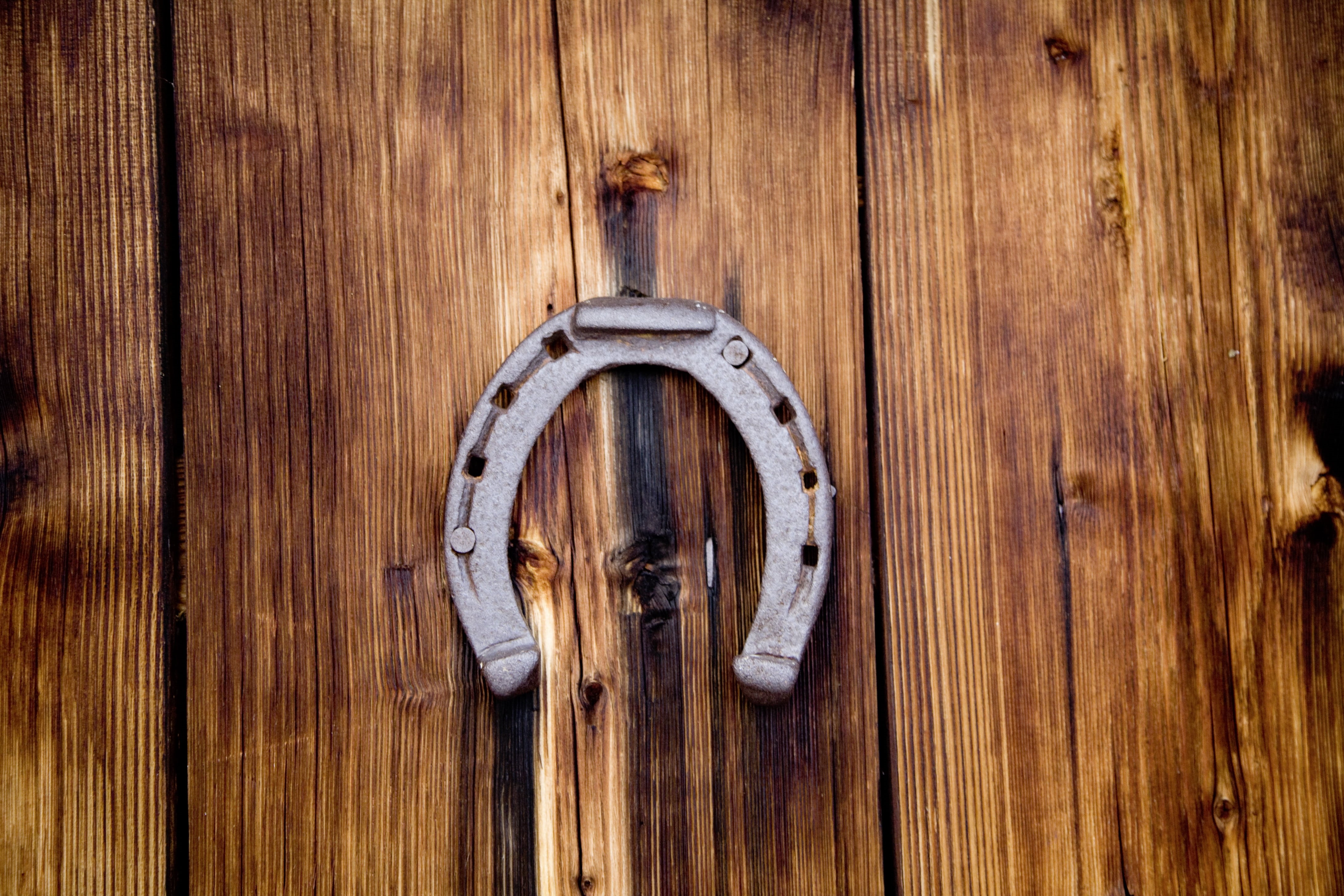 shape, textured effect, safety, horseshoe, wood grain, close-up, grey, door, hanging, no people, security, backgrounds, indoors, circle, markus spiske, HD Wallpaper