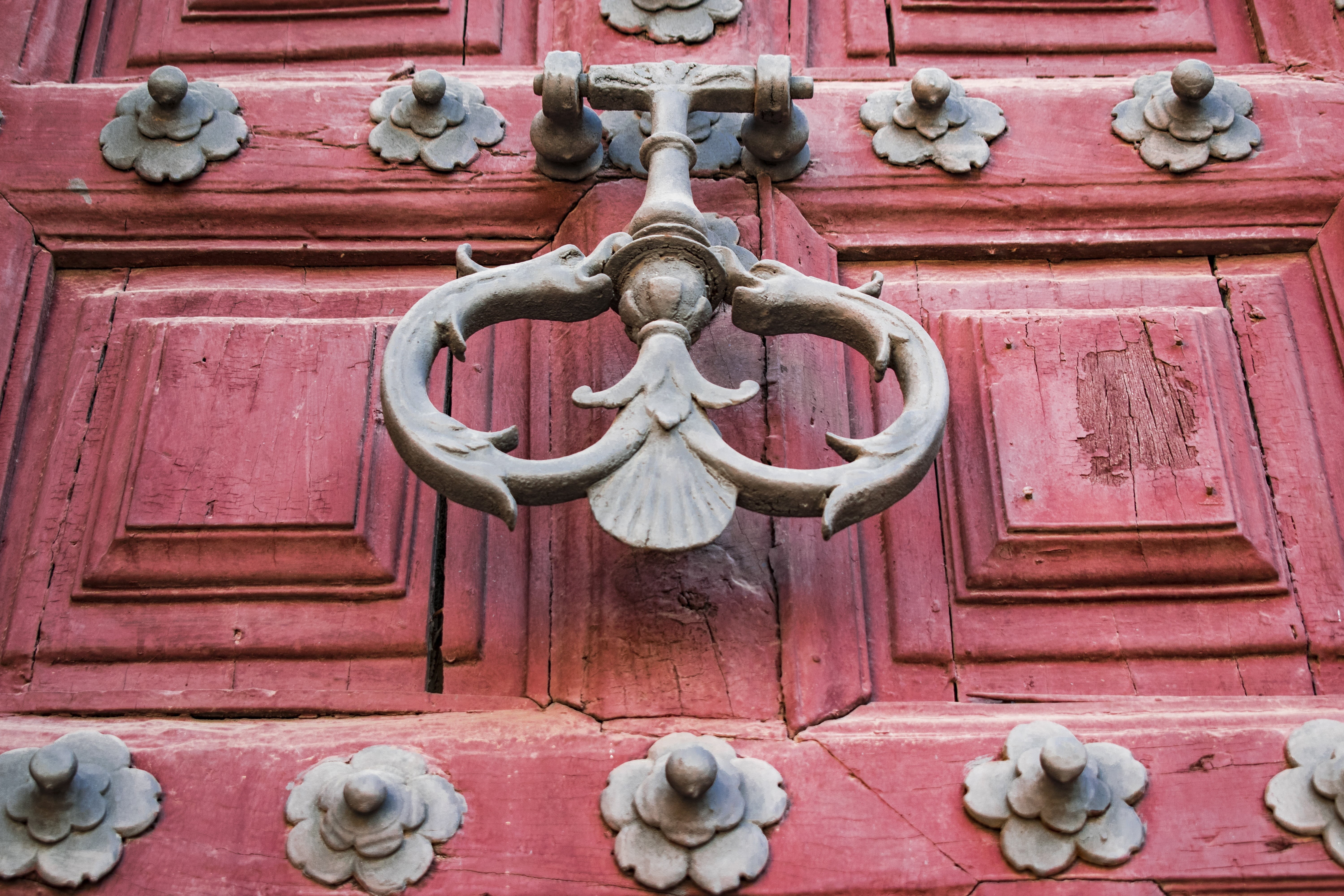 creativity, historical, door knocker, shooter, sculpture, entrance, steel, mammal, animal themes, jaén, caller, day, old door, architecture, door, andalusia, HD Wallpaper