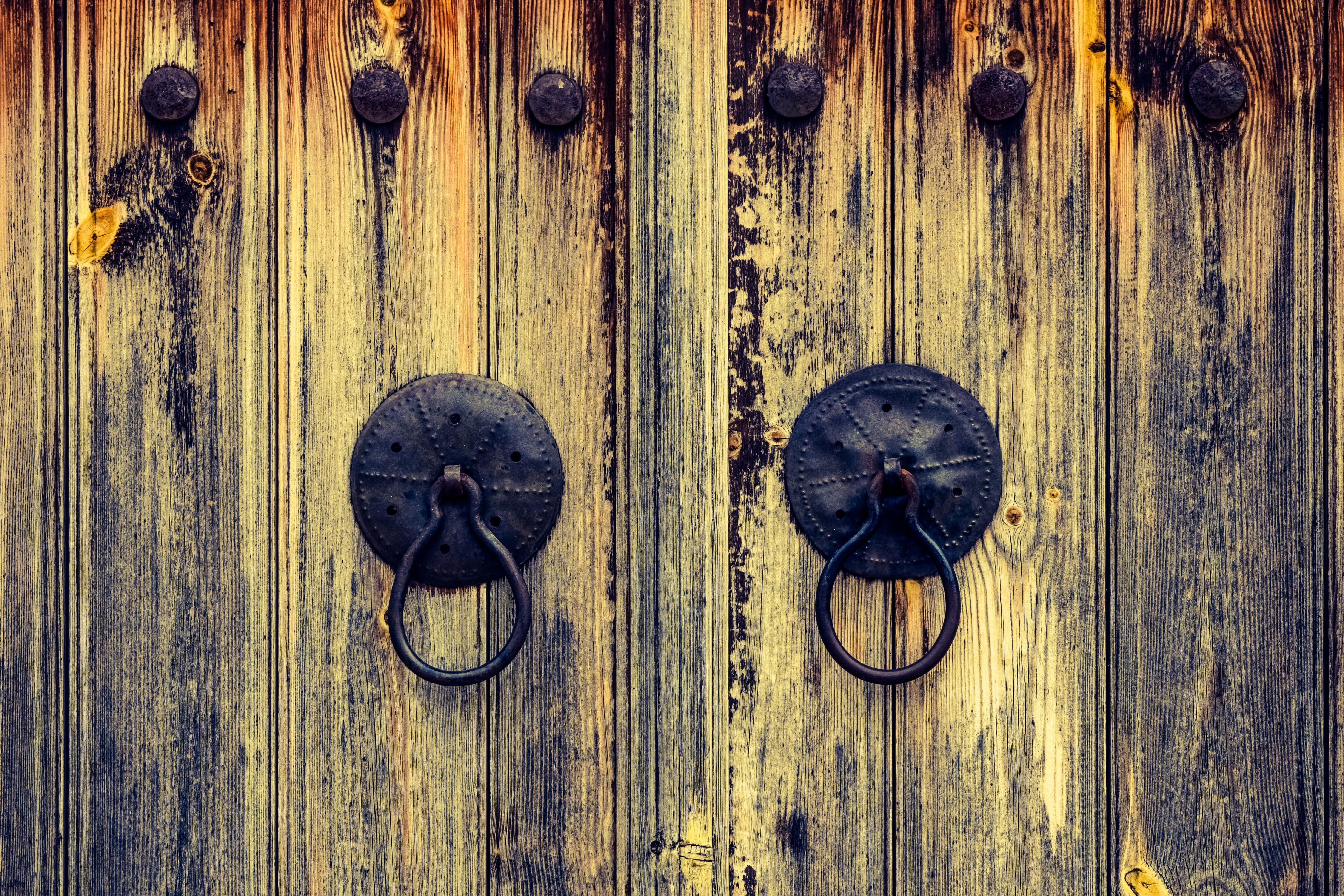 entrance, day, wooden, traditional, protection, knob, safety, backgrounds, door knocker, old, textured, knocker, wood - material, close-up, security, cyprus, HD Wallpaper