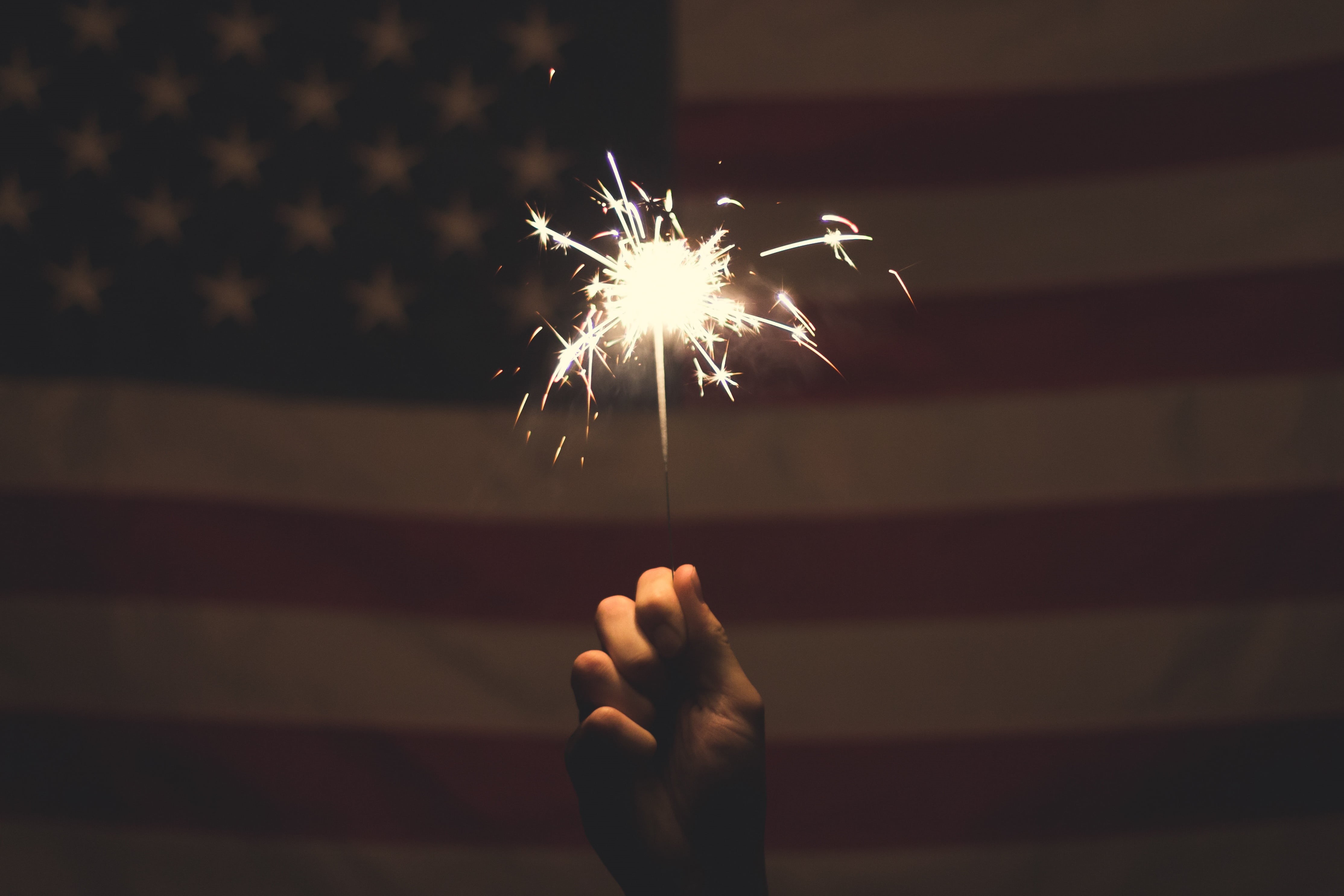 america, person, dom, patriotic, proud, nationalism, fourth, motion, american, light, illuminated, independence, firecracker, usa, hand, firework, event, HD Wallpaper