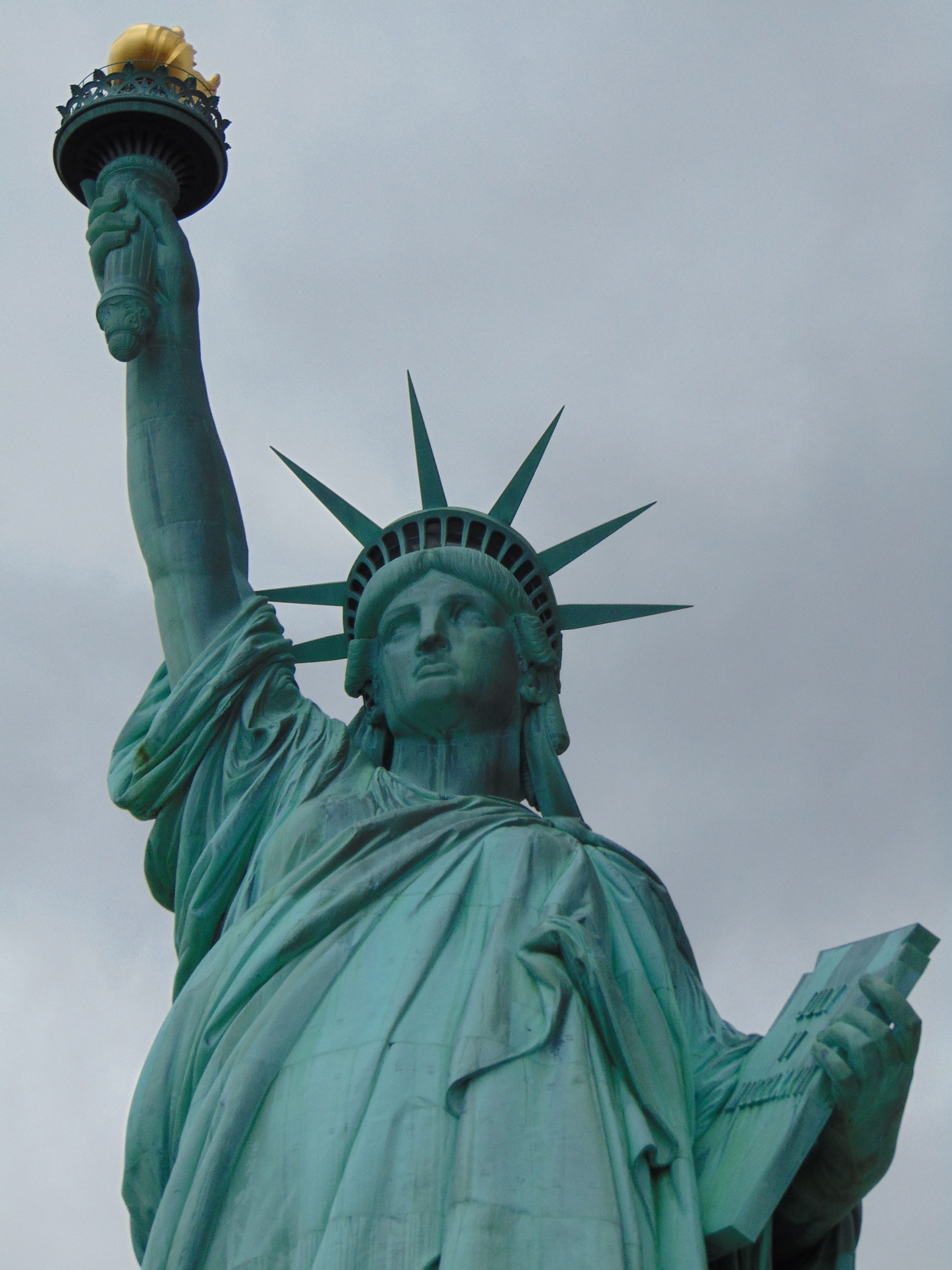 5K, art and craft, female likeness, liberty, states, statue of liberty, united, low angle view, patriotic, the past, crown, monument, travel, day, history, Phone HD Wallpaper