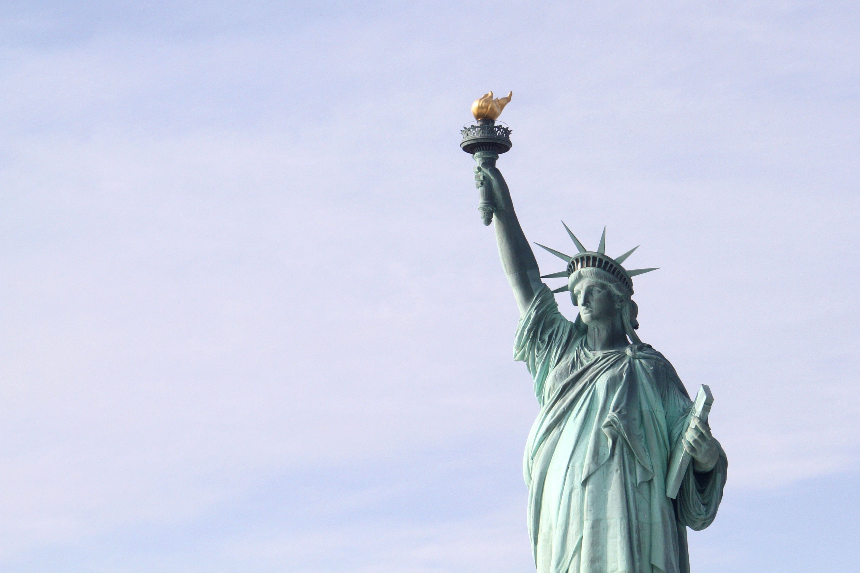 art and craft, statue of liberty, human representation, attraction, liberty, day, sculpture, nature, famous, landmark, photo, flaming torch, symbol, no people, HD Wallpaper