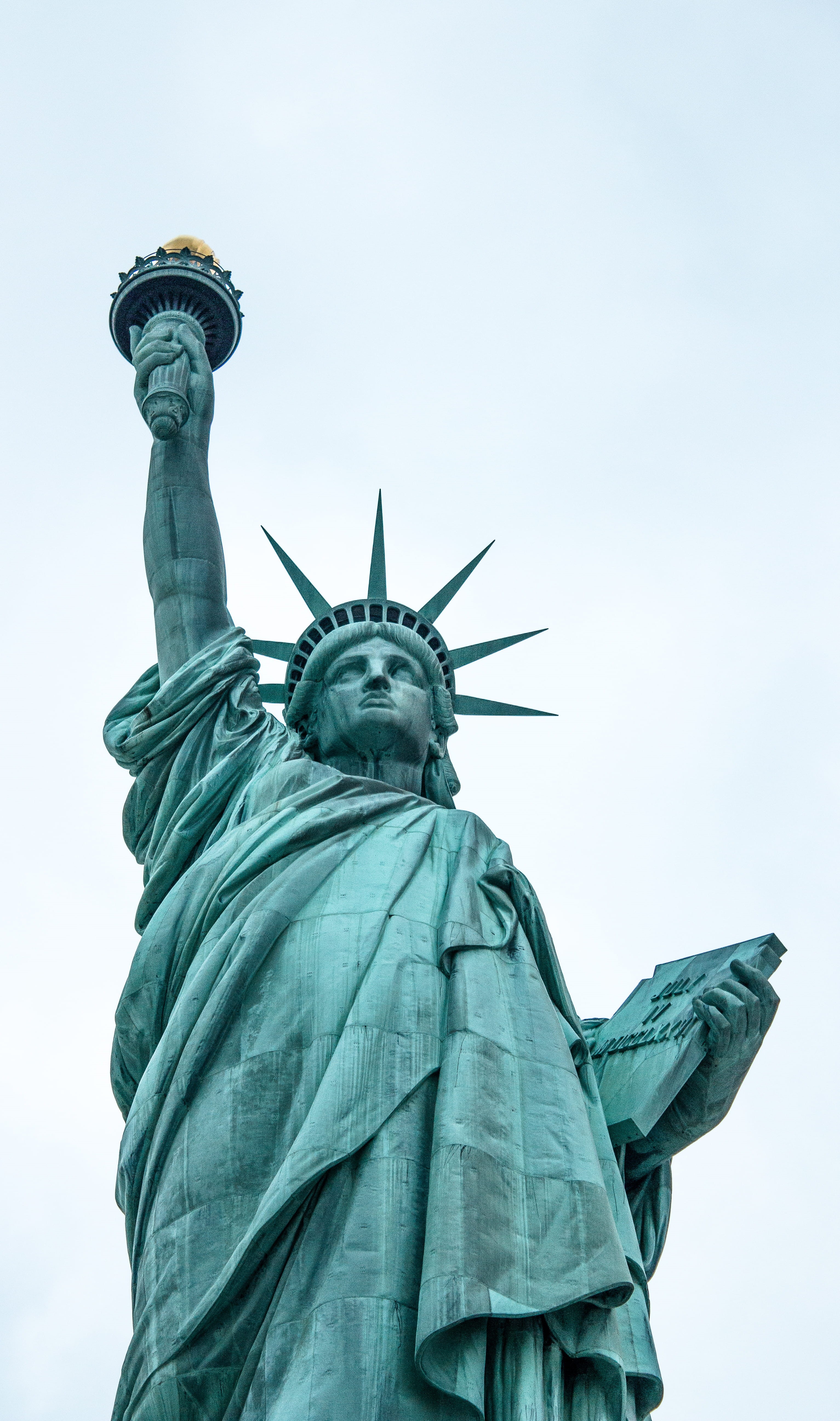evening, photography, low, art and craft, sculpture, nj, art, outdoors, 5K, human representation, statue of liberty national monument, female likeness, Phone HD Wallpaper