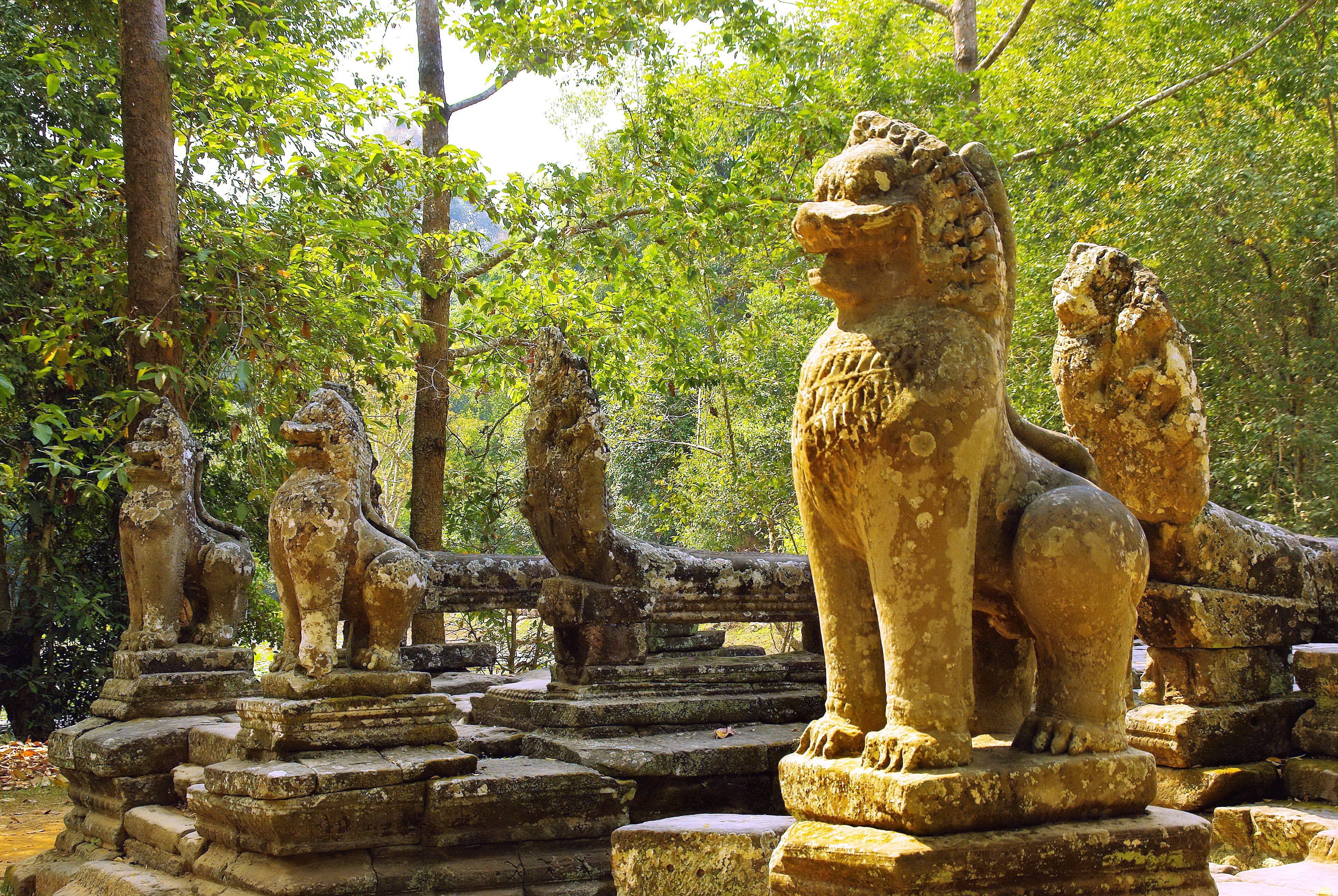 art and craft, history, Angkor, guards, temple - Building, 4K, the past, bantaey srei, ruin, ancient history, idol, sculpture, Cambodia, Temple, belief, HD Wallpaper