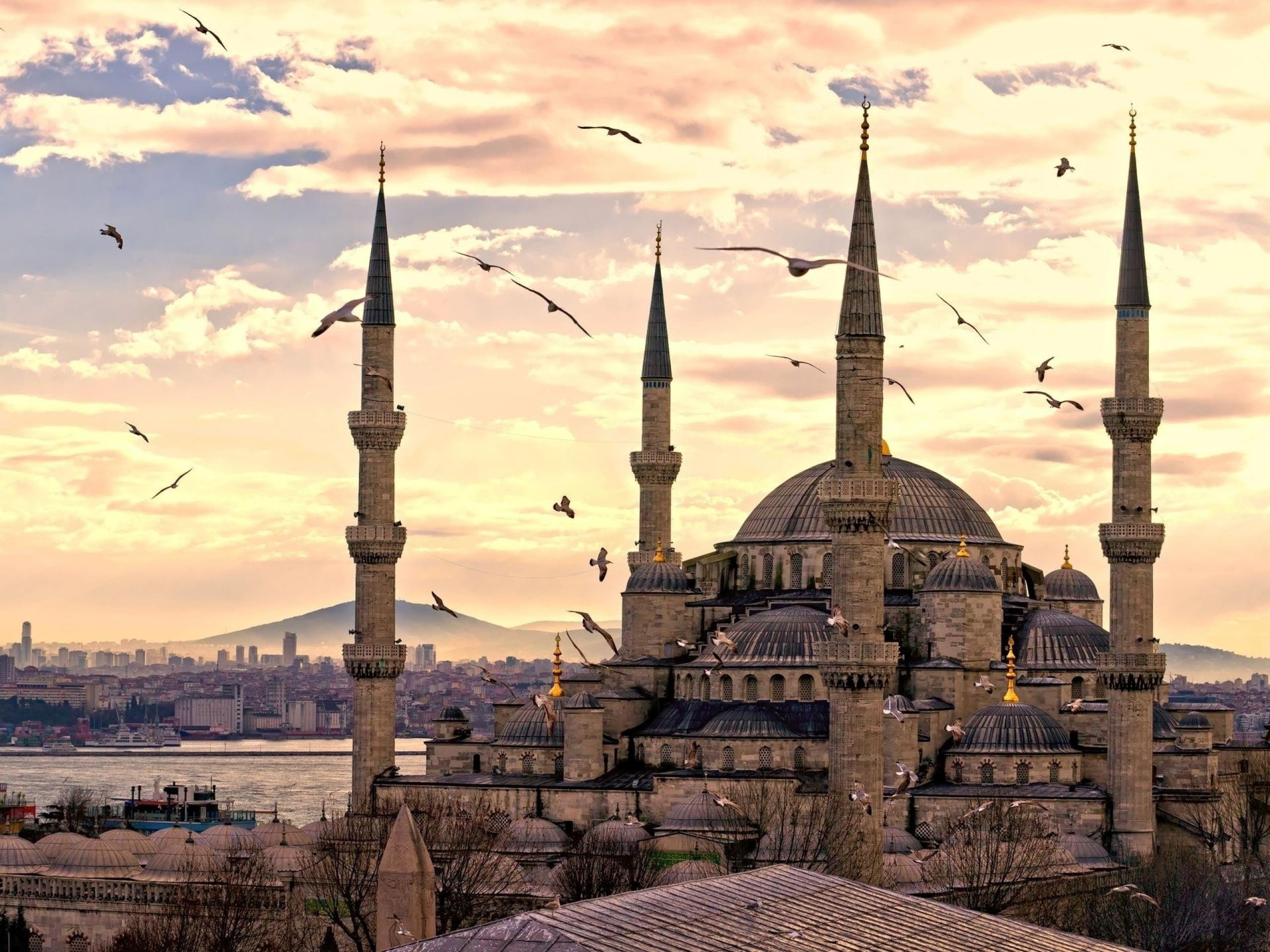 city, built structure, history, building, religion, dome, no people, outdoors, belief, travel destinations, mosque istanbul turkey sultan ahmed mosque islam, HD Wallpaper