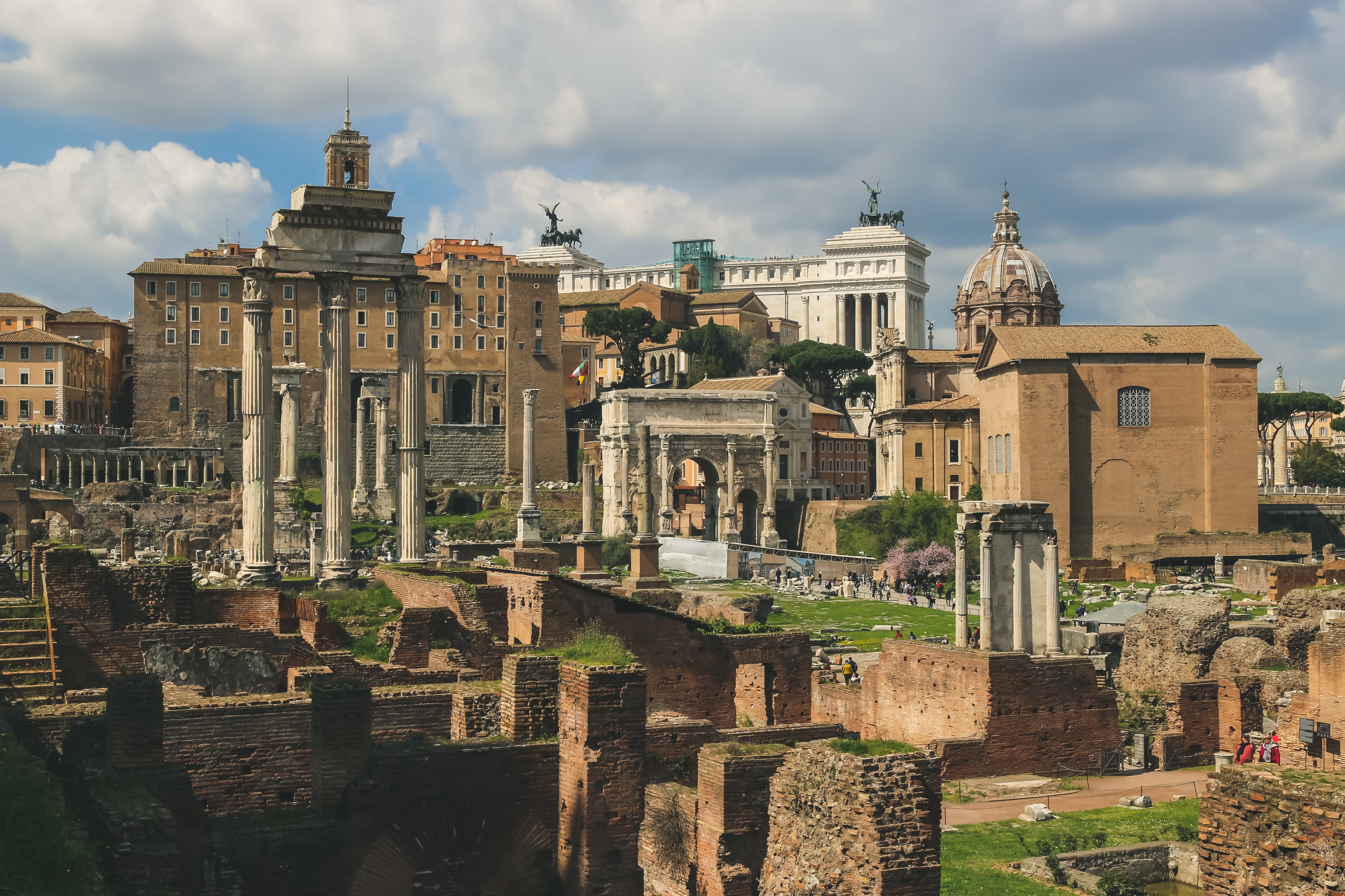 day, the past, sky, nature, popular, post, outdoors, travel destinations, forum romanum, religion, ancient, temple, history, column, roma, italy, travel, HD Wallpaper