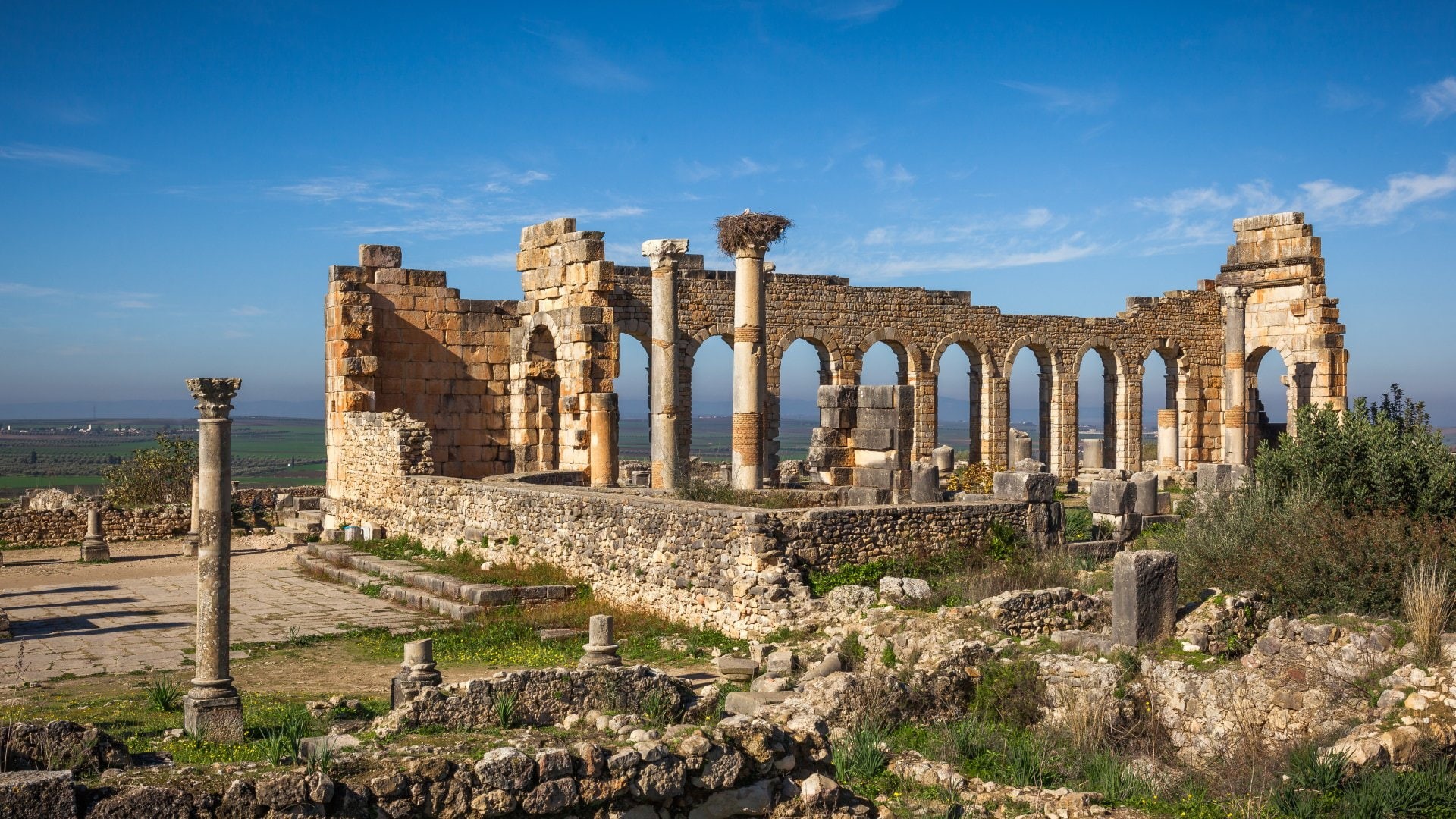 Roman Forum, Morocco, Ruin, Africa, Man Made, Volubilis, 1080P, Architecture, HD Wallpaper