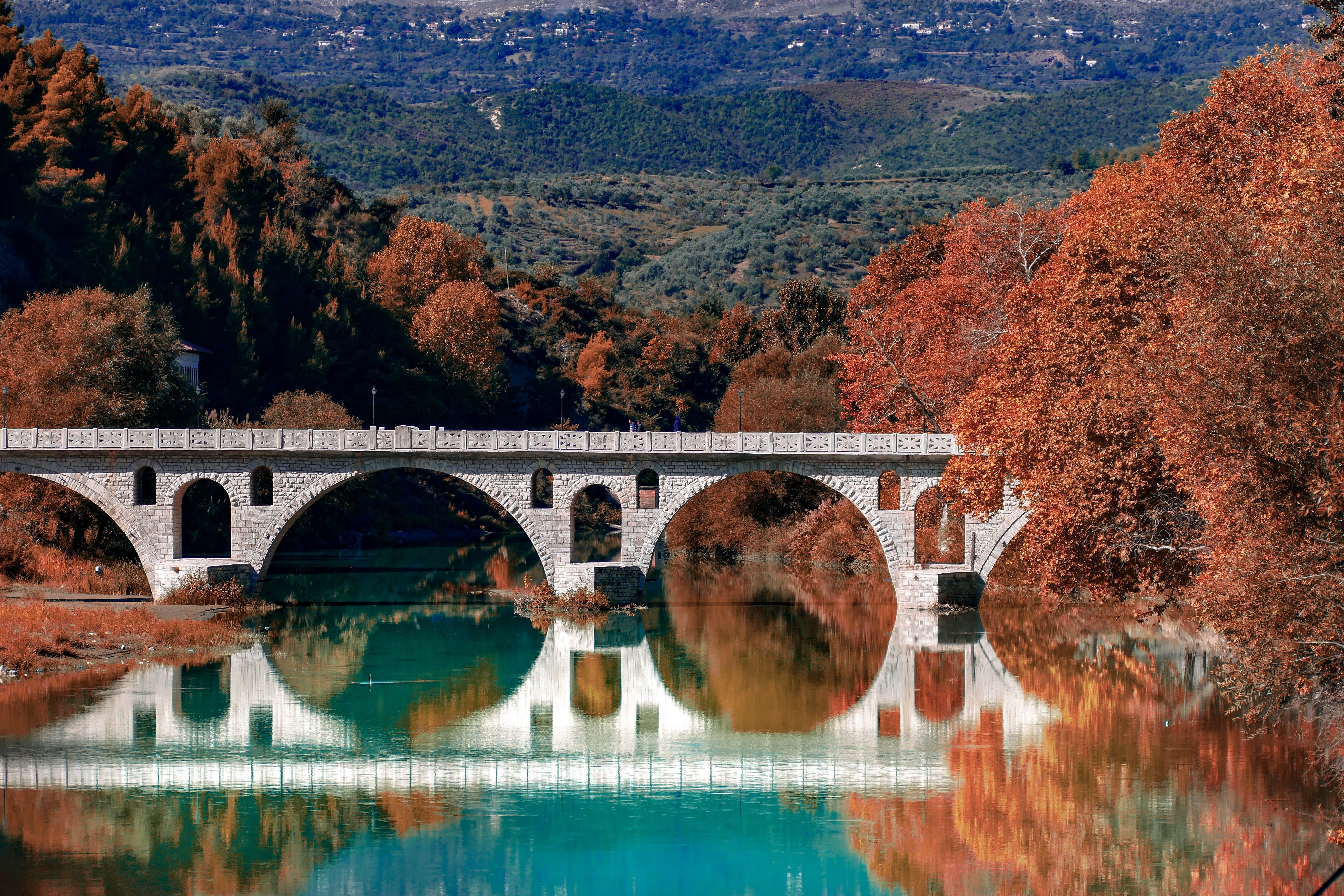 waterfront, ancient, albania, transportation, europe, sky, change, history, stone, plant, reflection, landscape, connection, tourism, buildings, river, HD Wallpaper