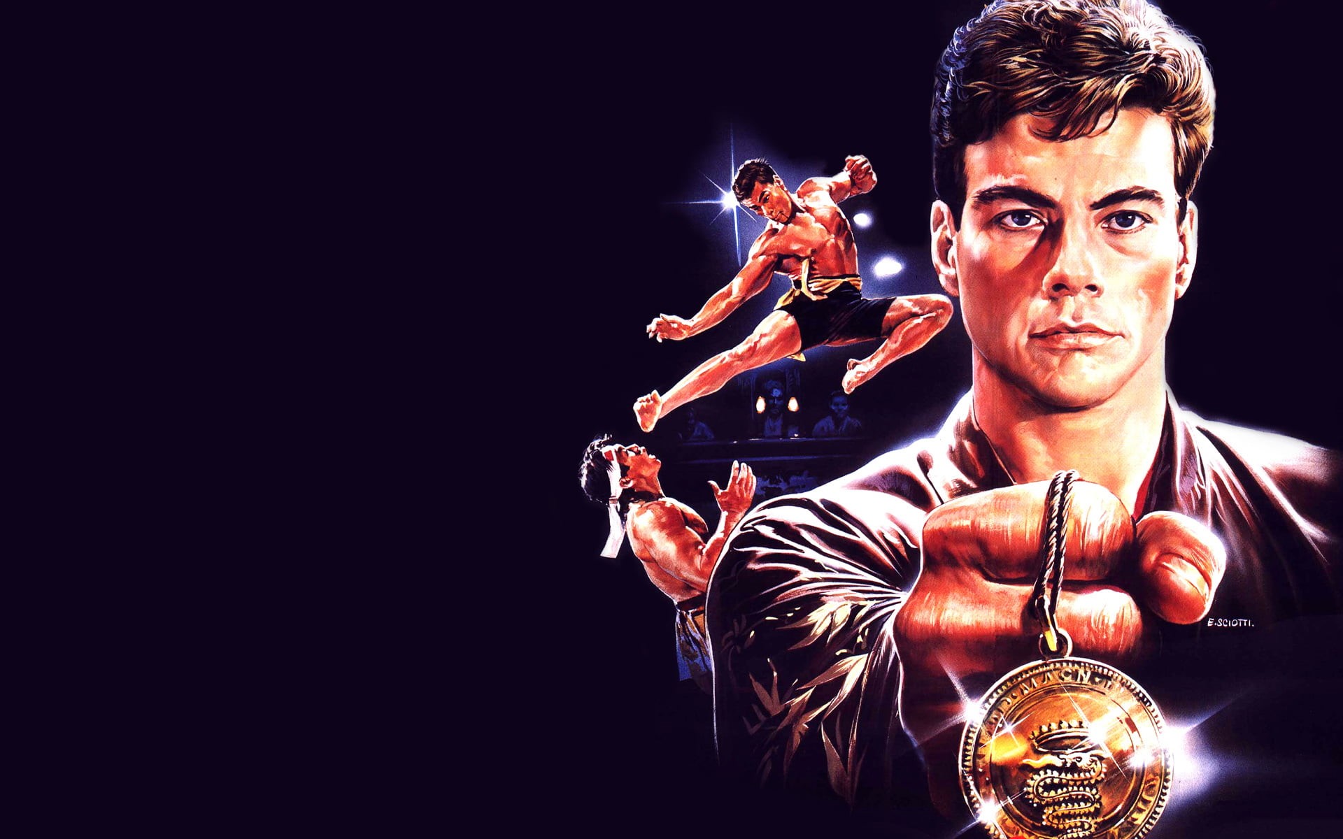 karate, front view, looking at camera, males, sport, portrait, Jean-Claude Van Damme, collared, people, black Color, illuminated, young Adult, Bolo Yeung, HD Wallpaper
