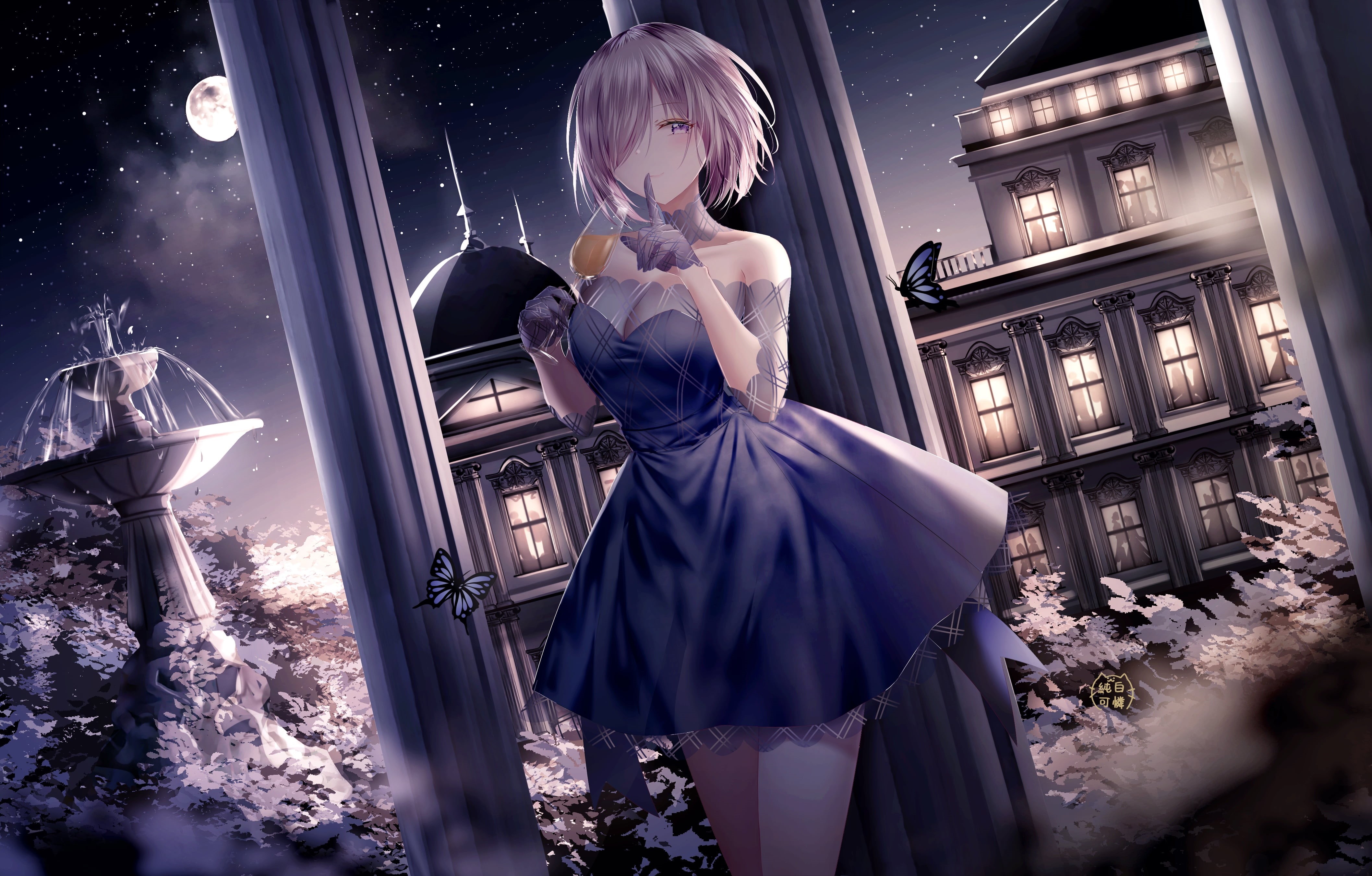 Girl, Fate Series, Mashu Kyrielight, Fate/Grand Order, Night, 4K, HD Wallpaper