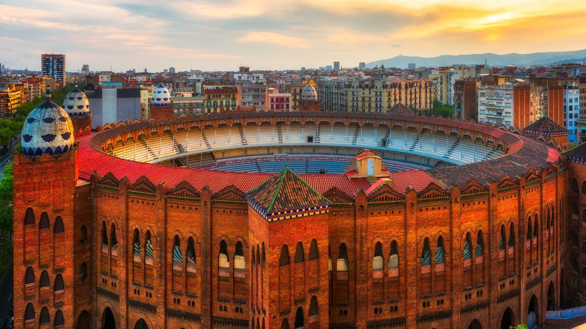 structure, stadium, europe, cloud - sky, sky, arts culture and entertainment, roof, amphitheatre, historical, travel destinations, travel, tourism, catalonia, HD Wallpaper