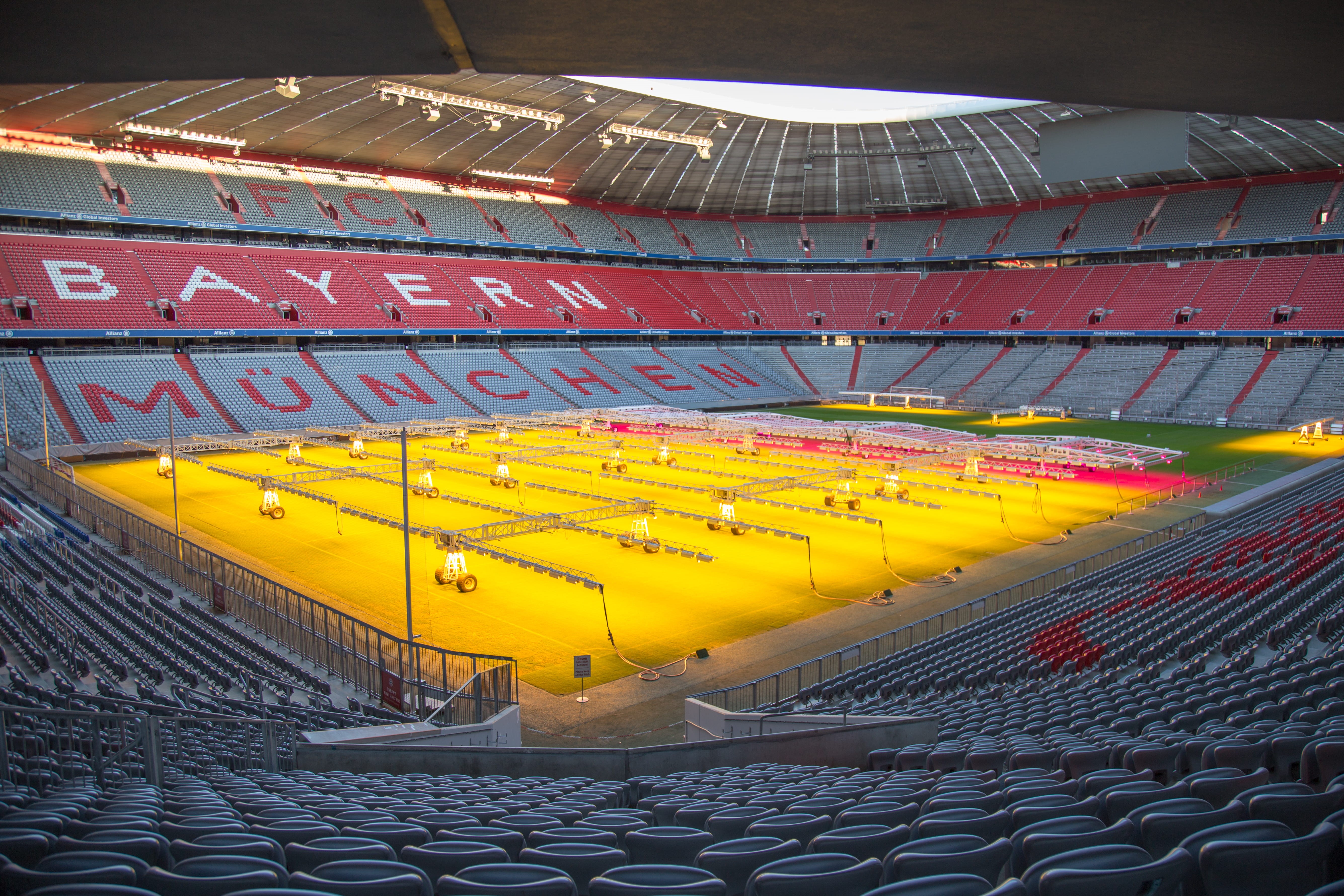 transportation, handrail, sport, bottle, seat, vehicle, munchen, amphitheatre, yellow, team sport, stadium, built structure, arena, bayern, aircraft, gray, HD Wallpaper