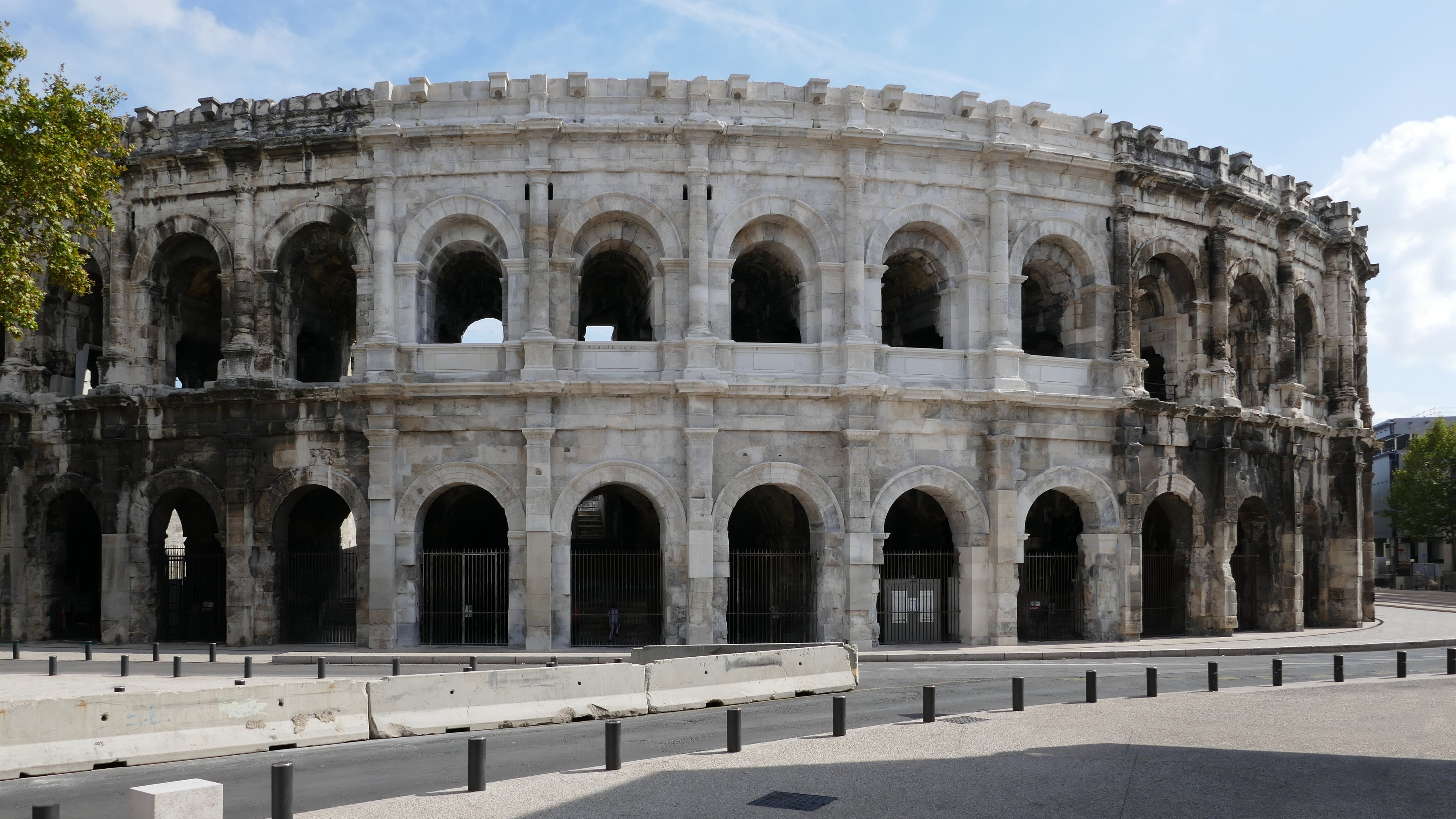 amphitheater, arts culture and entertainment, the past, stadium, famous Place, 4K, nimes, coliseum, ancient civilization, france, archaeology, ancient history, HD Wallpaper