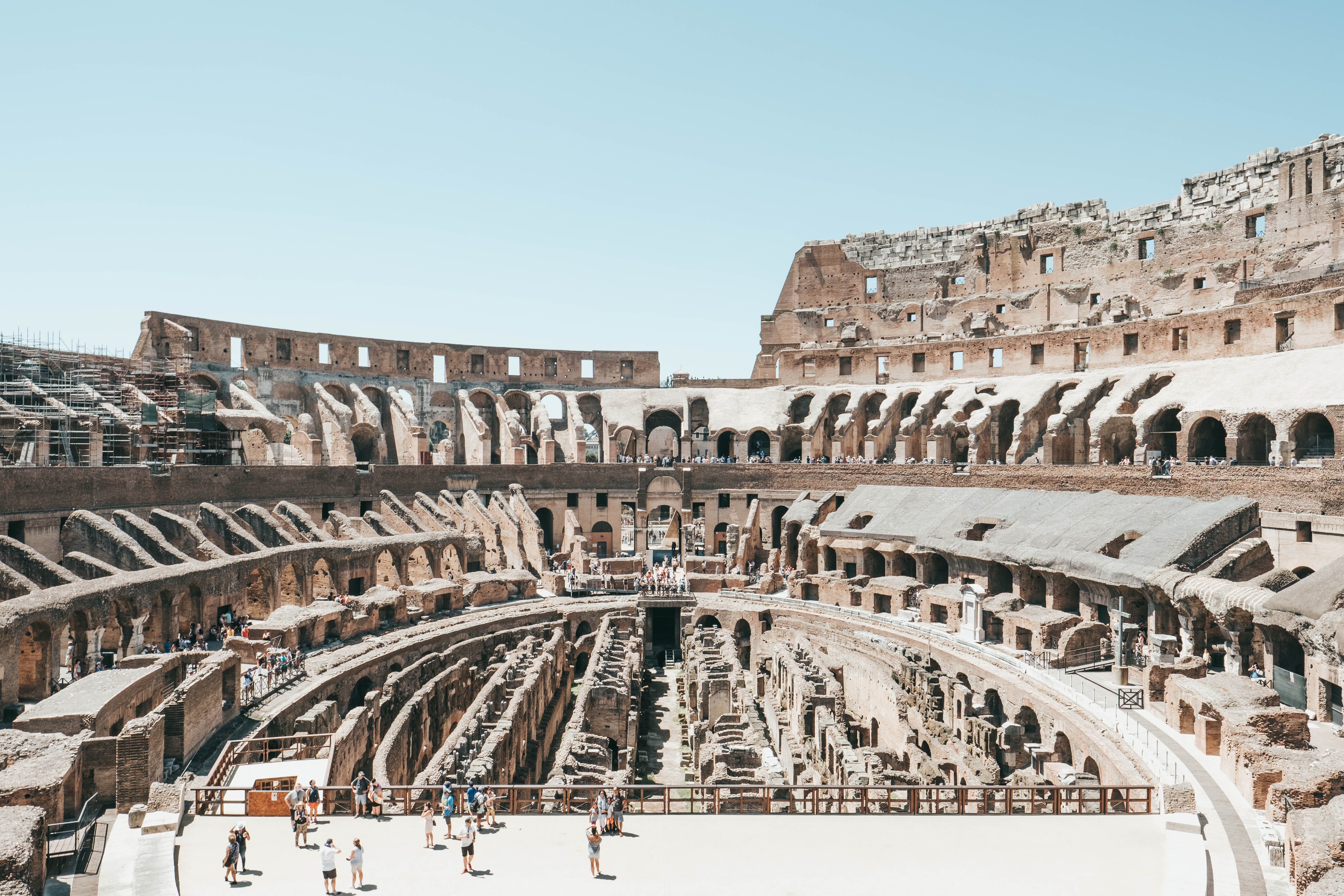 colosseum, 5K, nature, building exterior, seeing, arena, clear sky, travel destinations, old ruin, outdoors, arts culture and entertainment, tourist, the past, HD Wallpaper