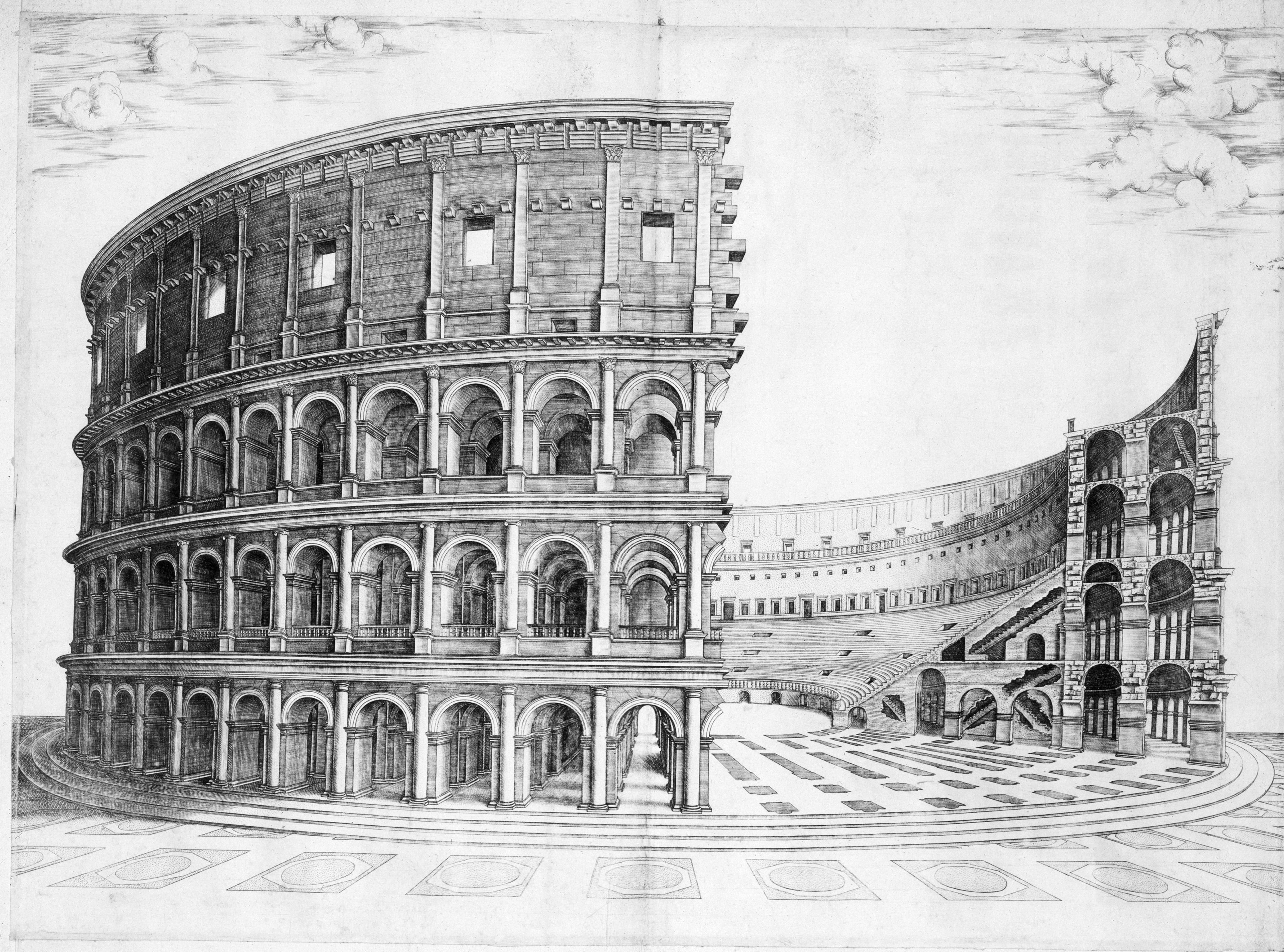 the Flavian amphitheatre, ancient Rome, 4K, construction of the colosseum, HD Wallpaper