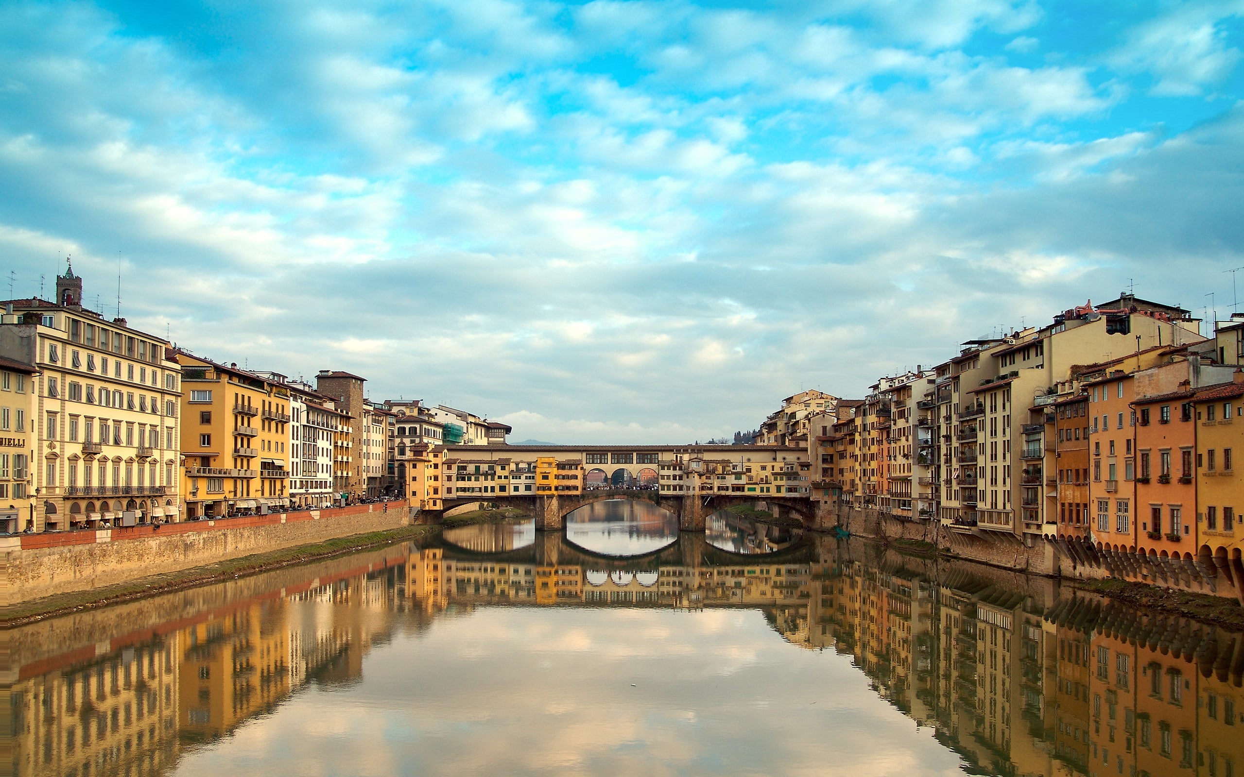 cityscape, 2K, arno (river), bridge, Florence, ponte vecchio, Italy, reflection, HD Wallpaper