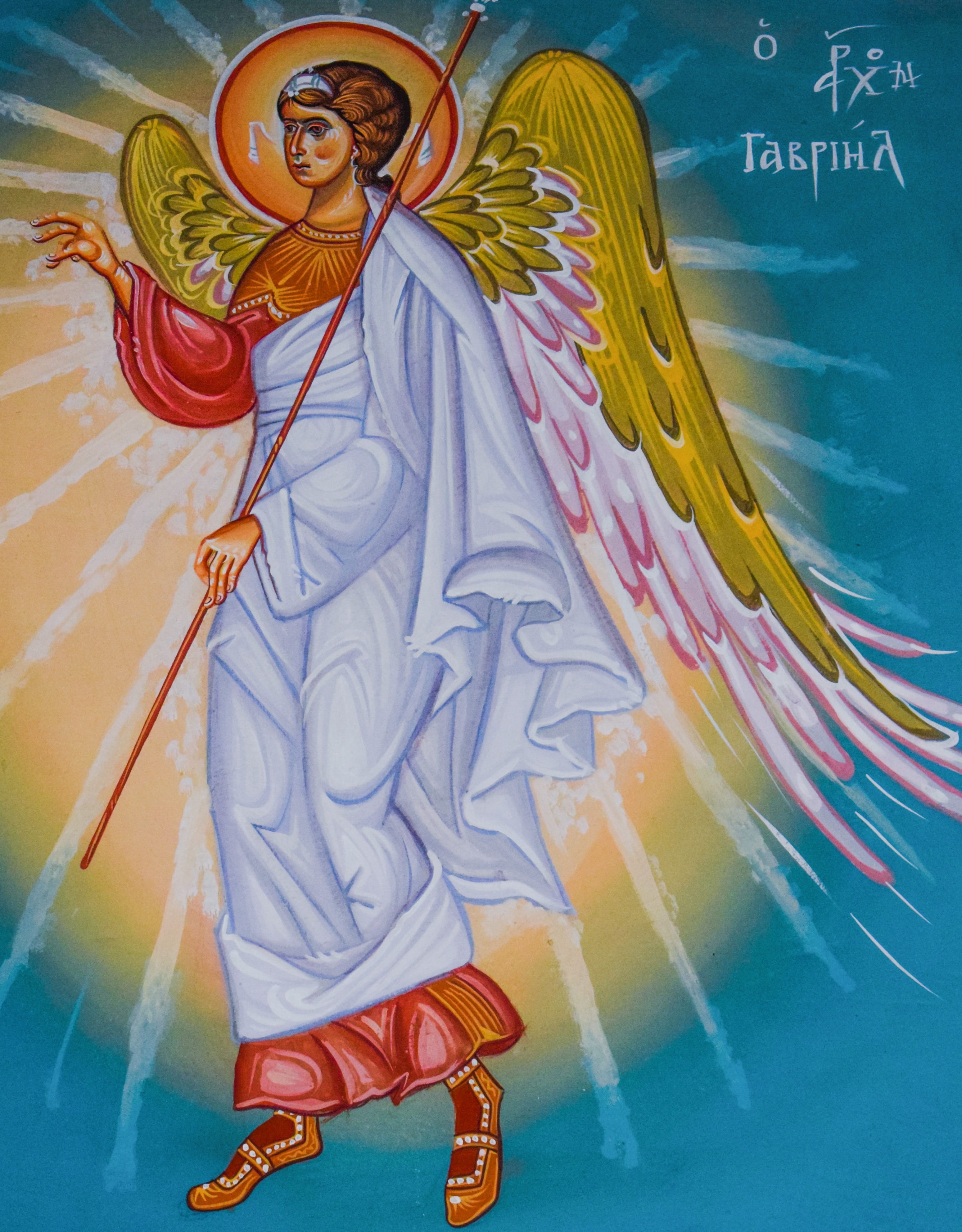 representation, art and craft, wall, day, clothing, male likeness, multi colored, angel, full length, digital composite, orthodox, archangel, painted, iconography, Phone HD Wallpaper
