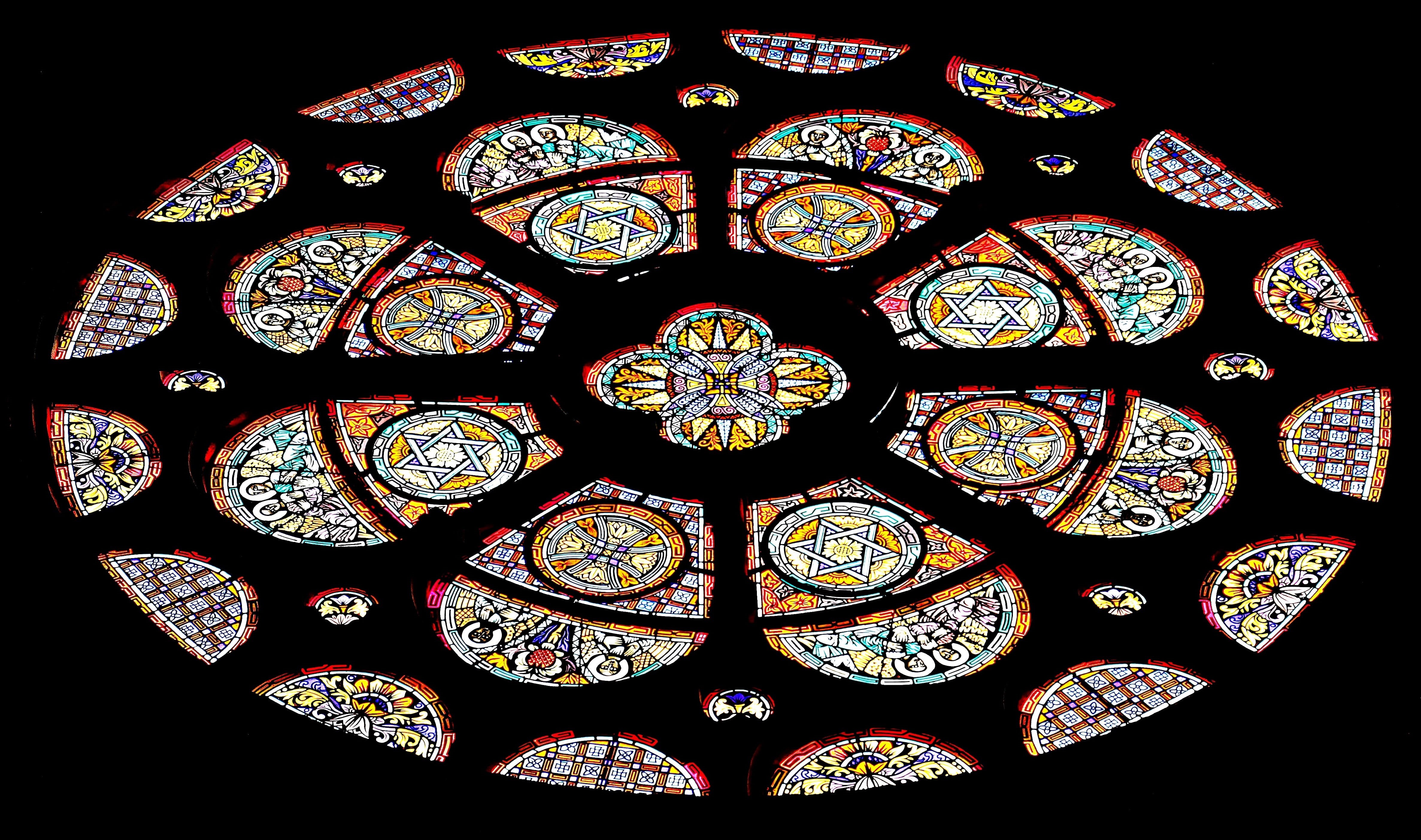 eindhoven, stained glass, colorful, low angle view, glass art, glass - material, ceiling, art and craft, ornate, history, close-up, architecture and art, HD Wallpaper