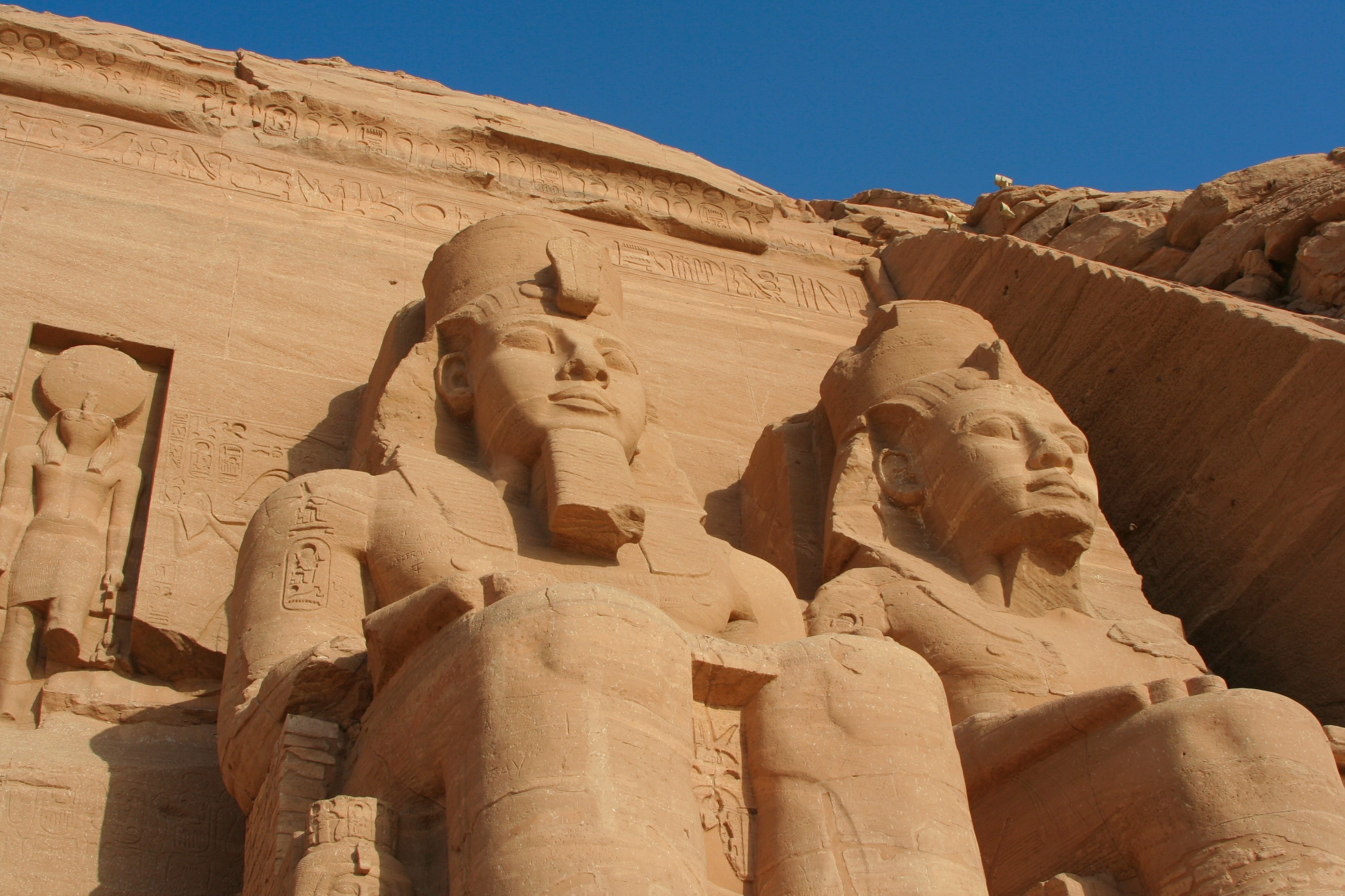 representation, pharaoh, nature, low angle view, folk, split, Egypt, the past, male likeness, world heritage site, ancient, unesco, king - royal person, HD Wallpaper
