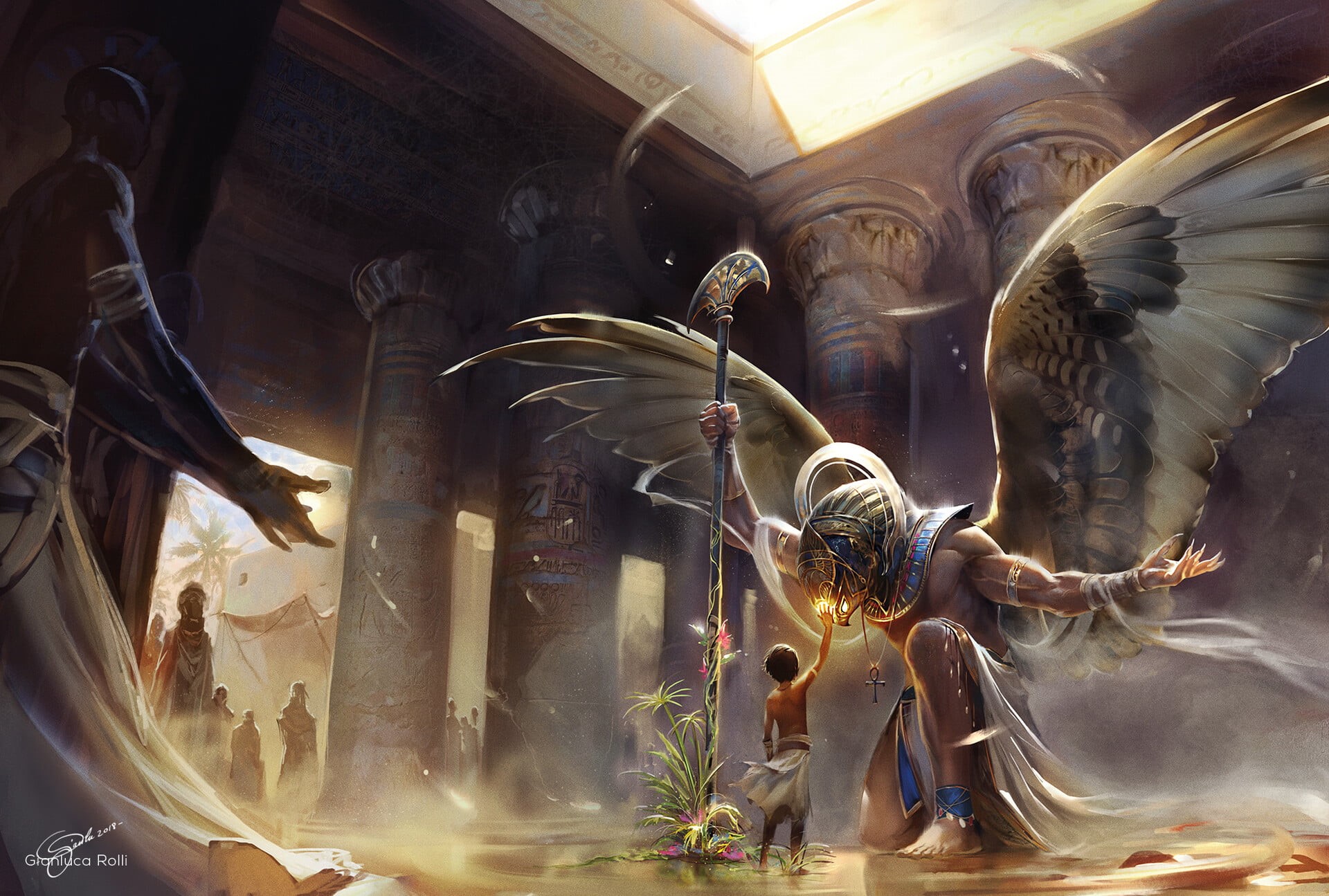 wings, Egypt, 1080P, God, OSIRIS, Pharaoh, HD Wallpaper