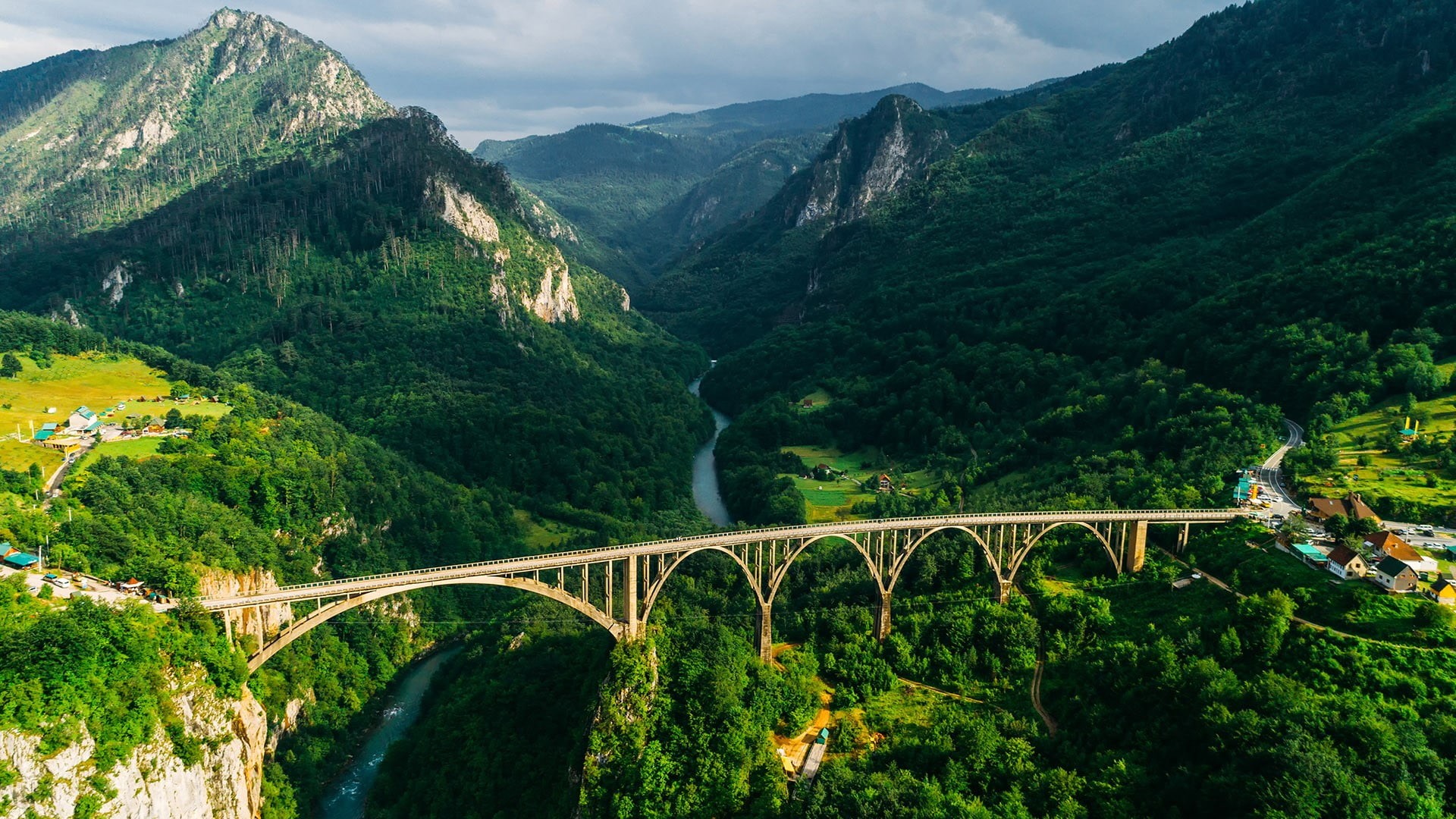 nature, river, landscape, water, mountains, bridge, 1080P, Montenegro, HD Wallpaper