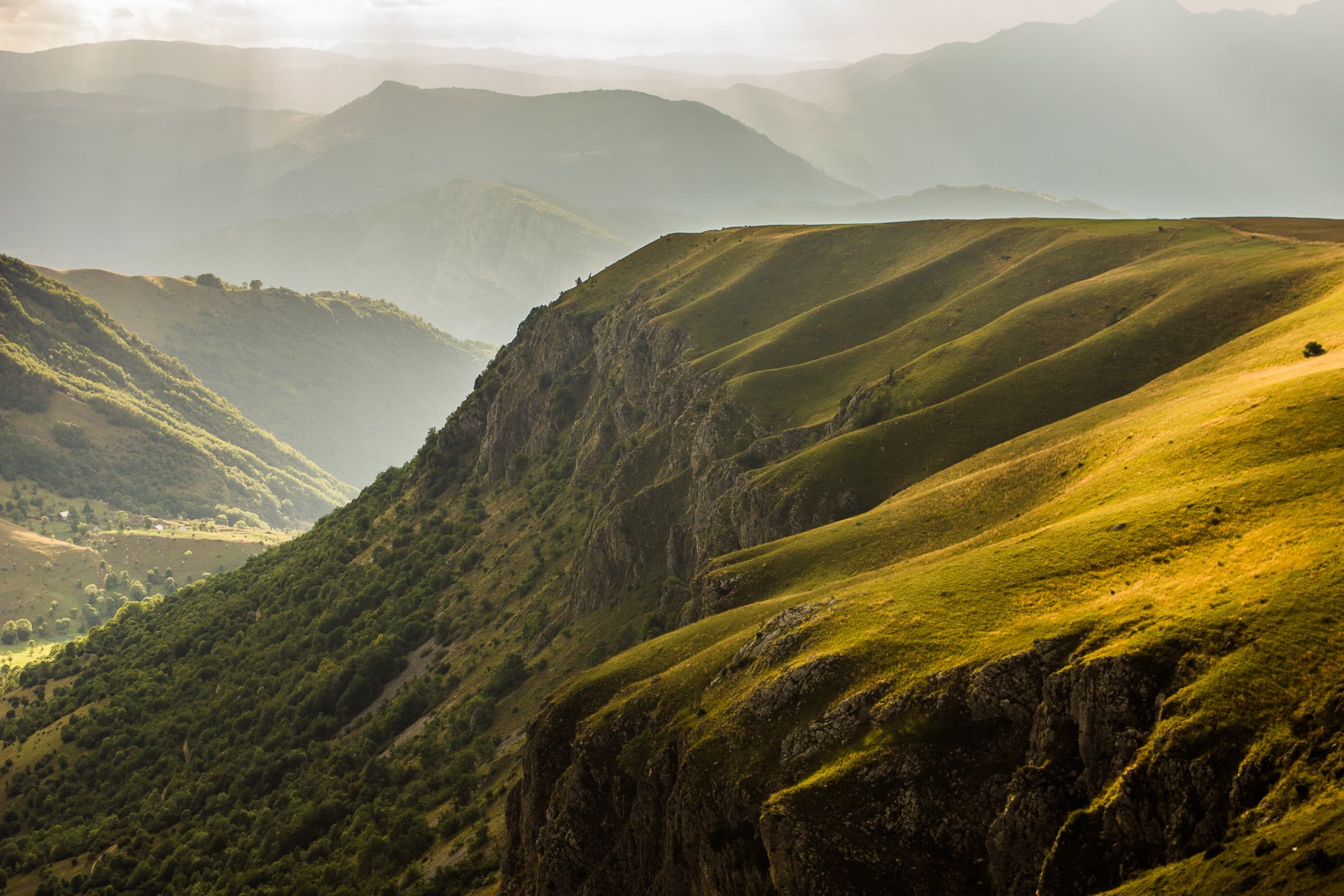 hill, aerial photo, forest, green mountain, mountain, 1080P, montenegro, aerial, scenics, nature, Durmitor  national  park, photo, landscape, travel, near, HD Wallpaper