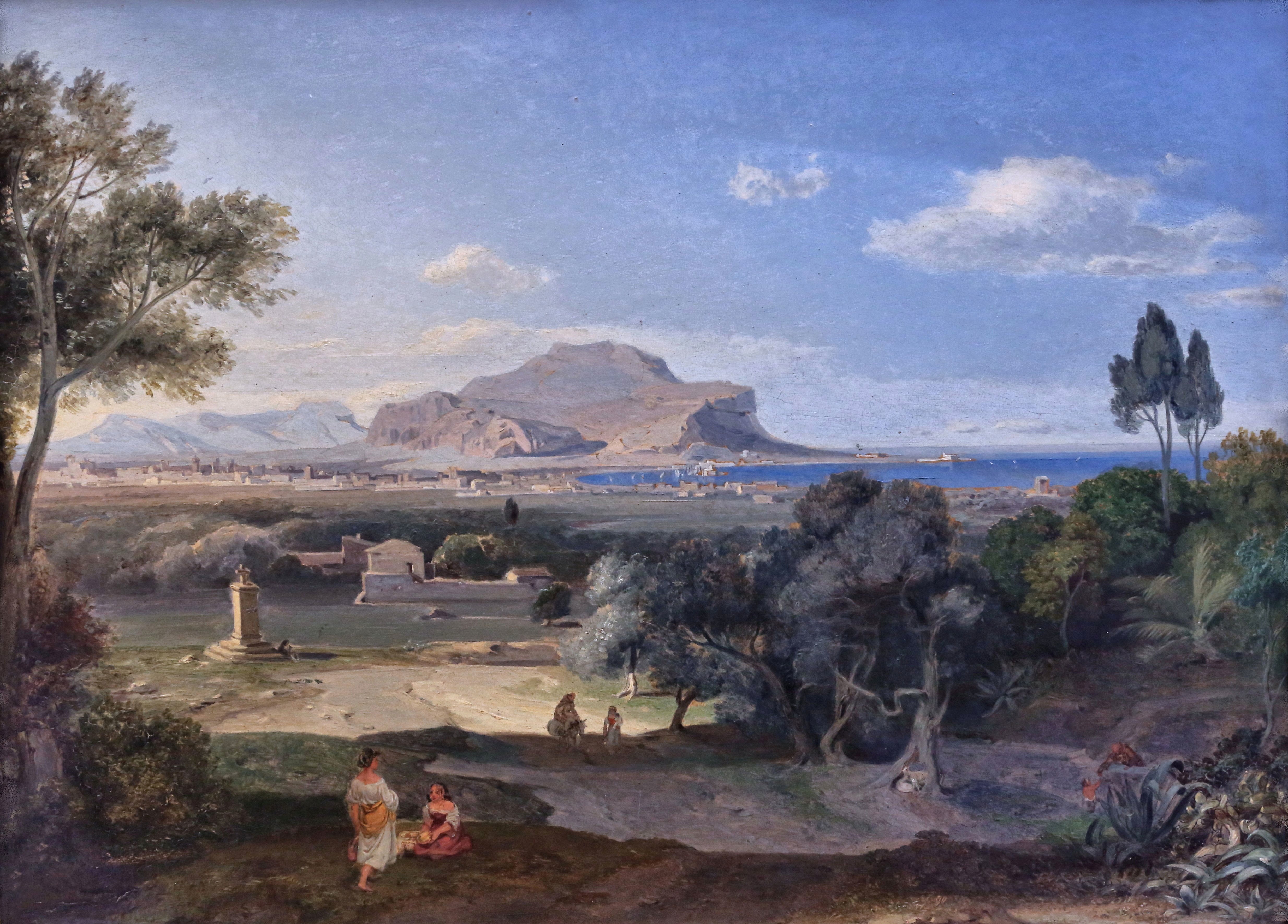 German landscape painter, Carl Anton Joseph Rothman, 4K, Carl Anton Joseph Rottmann, Munich, Palermo with Mount Pellegrino, 1832, Munich Neue Pinakothek, HD Wallpaper